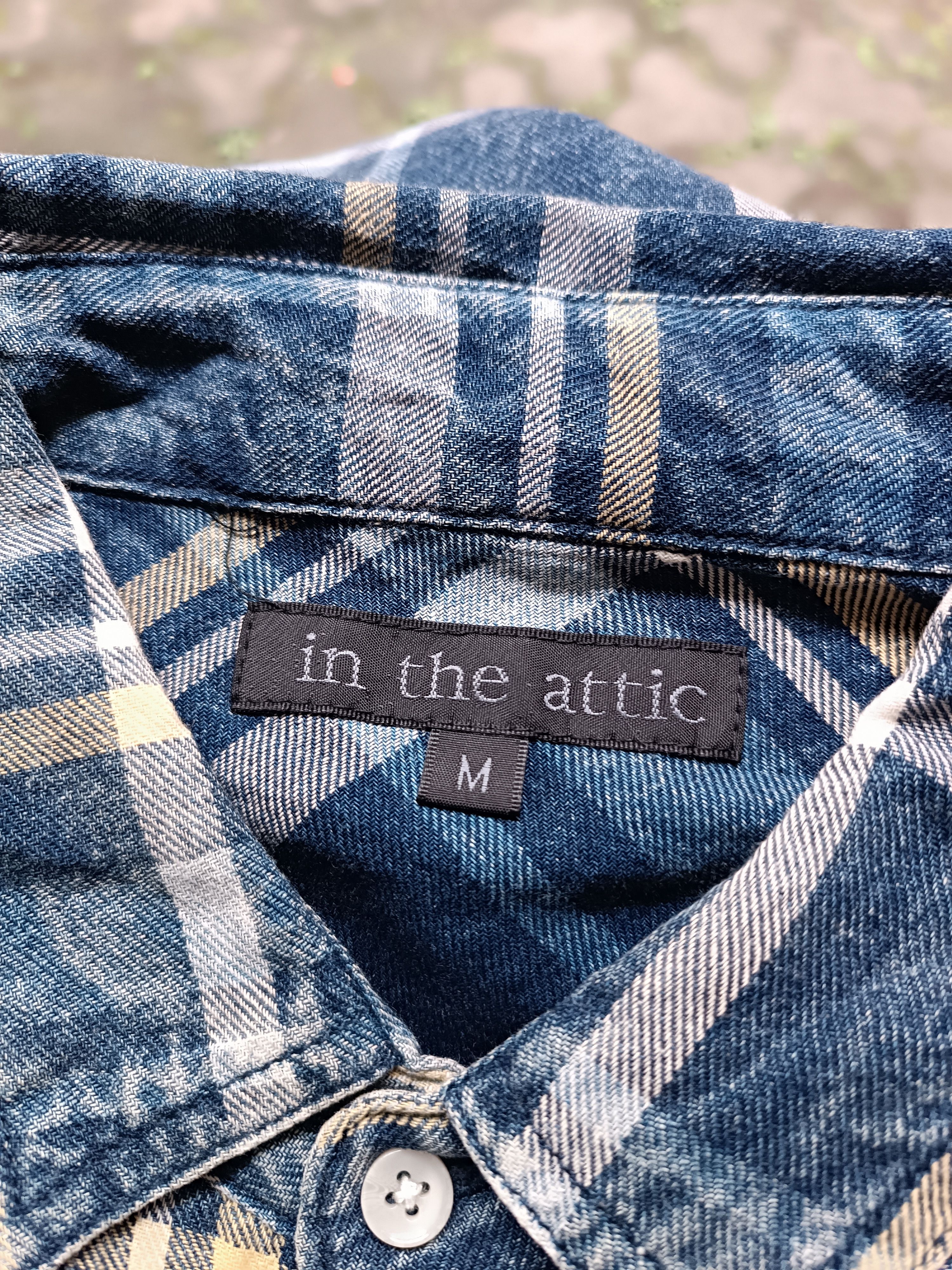 In The Attic In The Attic Denim Indigo Dyed Check Shirt Size US M / EU 48-50 / 2 - 7 Thumbnail