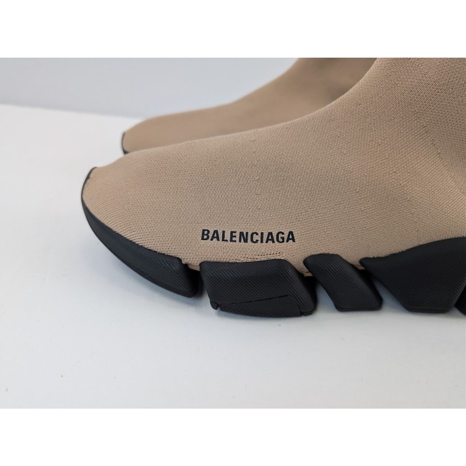 Balenciaga o1rshd1 Q:2 / Speed 2.0 LT Recycled Knit Sneaker in Beige Size US 10 / EU 43 - 11 Thumbnail