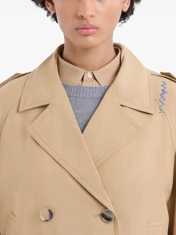 Marni o1w1db10326 Double-Breasted Trench Jacket in Beige Size L / US 10 / IT 46 - 5 Thumbnail