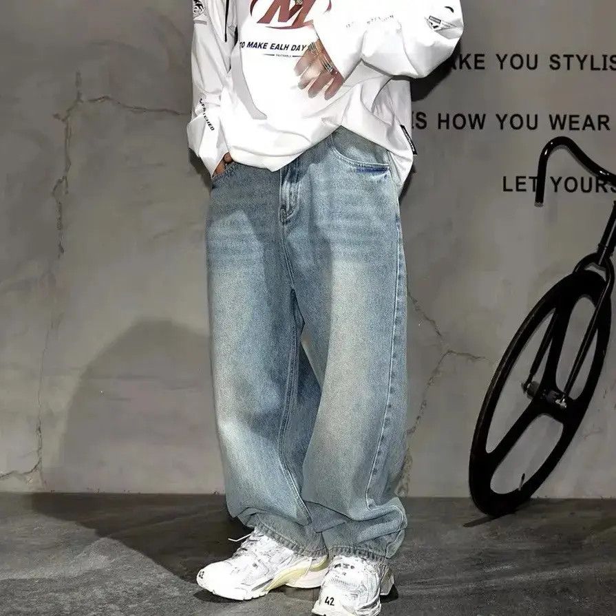 Japanese Brand Distressed Baggy Casual Straight Vintage Retro Jeans y2k Size US 32 / EU 48 - 6 Thumbnail