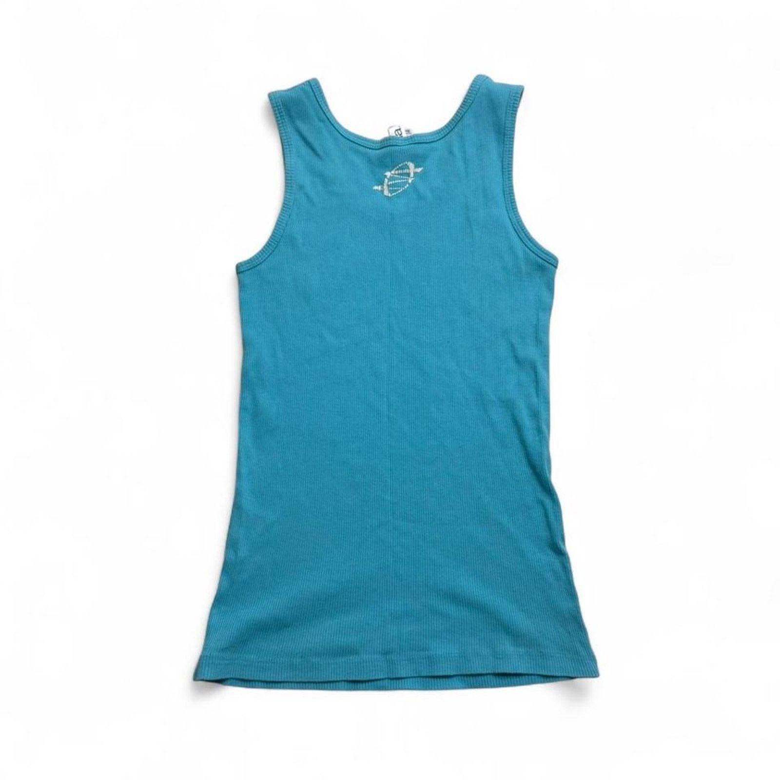 Other Blue Tropical Summer Early 2000s Y2K fitted cotton tank Size S / US 4 / IT 40 - 5 Thumbnail