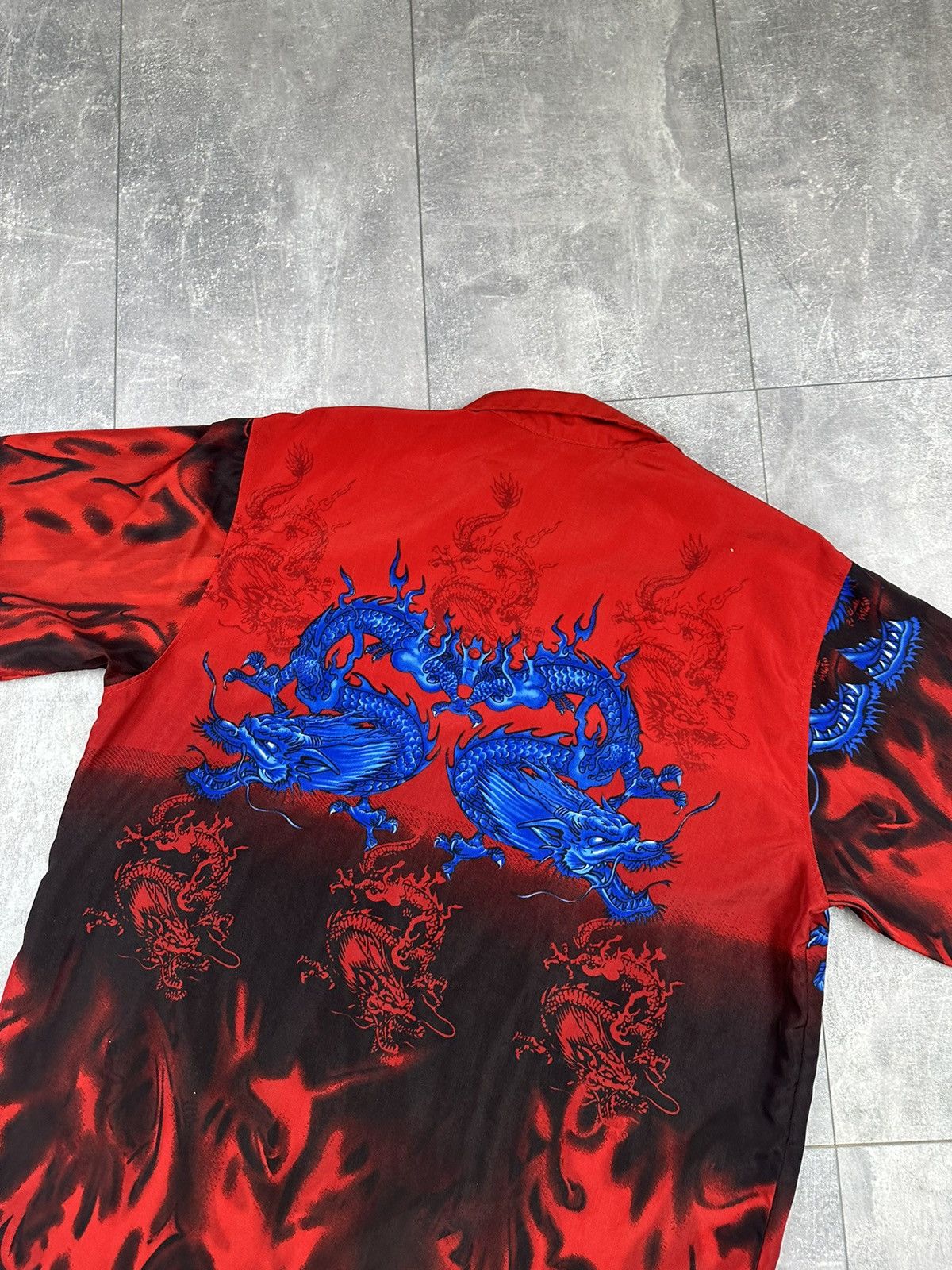 Japanese Brand Vintage 90S Crazy Japan Dragon Print Hawaiian Shirt Y2K Size US XL / EU 56 / 4 - 9 Thumbnail