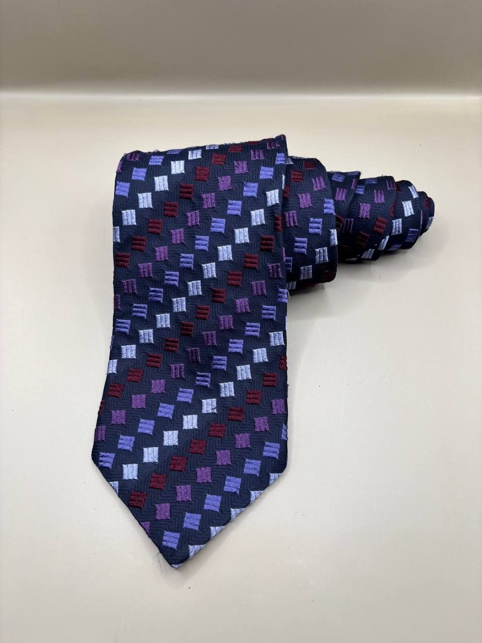 Massimo Dutti Massimo Datti Italy 100% Silk Geometric Textured Tie Size ONE SIZE - 1 Thumbnail