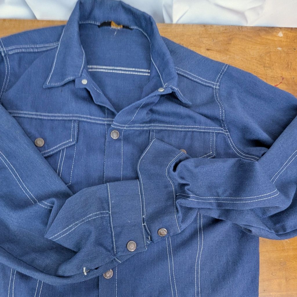 Sears × Vintage 70's Sears Put On Shop Men's Selvedge Denim Jacket 40 Size US M / EU 48-50 / 2 - 3 Thumbnail