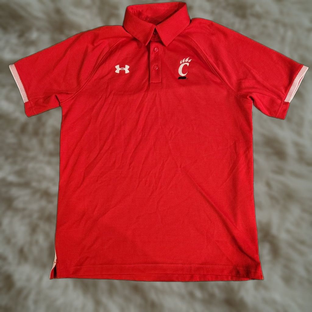 Under Armour Under Armour Golf Polo Shirt Red Men’s M Performance Cincinnati Bearcats Shirt Polo Casual Men Size US M / EU 48-50 / 2 - 1 Thumbnail