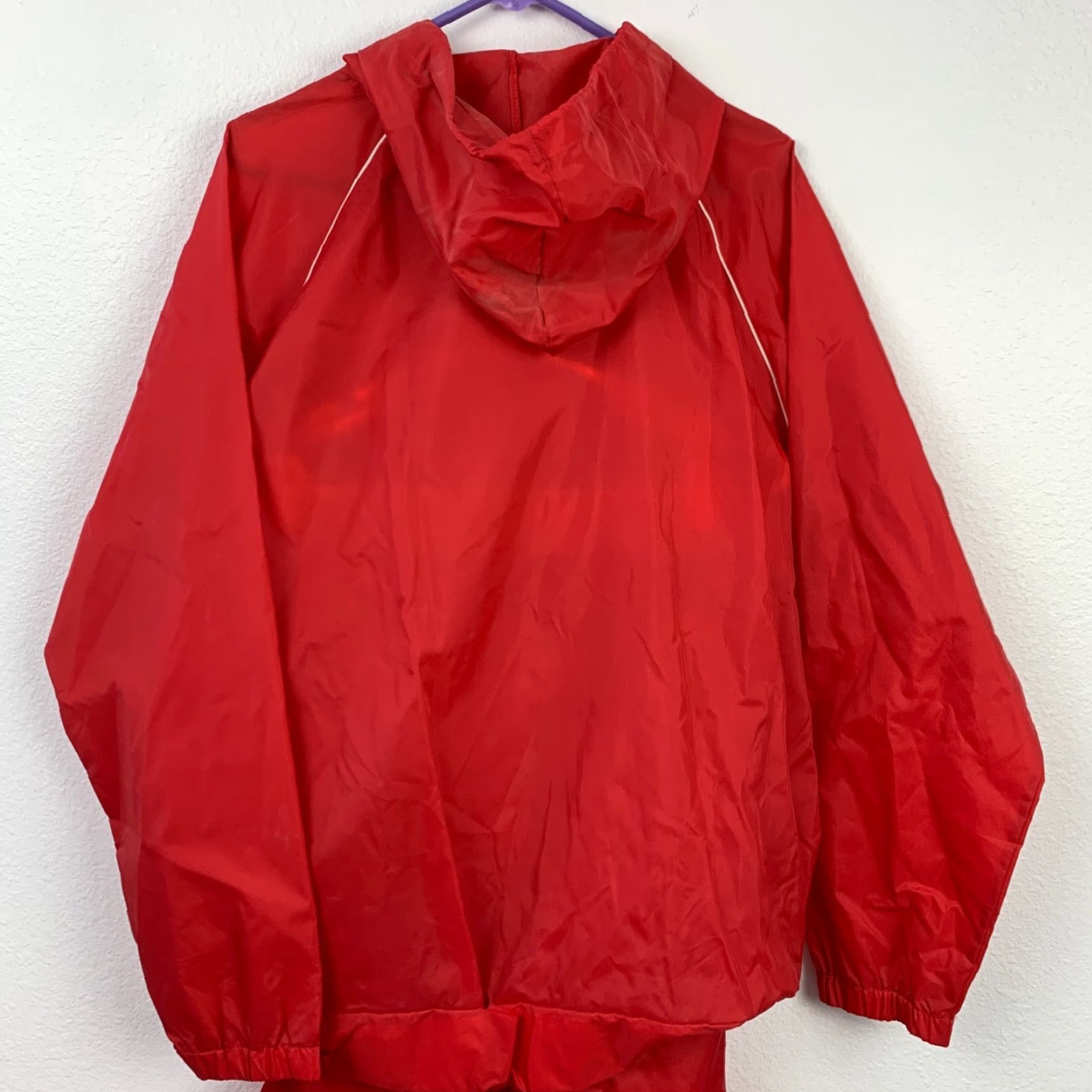 Champion VINTAGE Champion Windbreaker Red Nylon Track Suit Set Shirt Pants XL Mens 70s 2 Piece Track Jacket Track Pants Nylon Zipper Athletic Activewear Size US XL / EU 56 / 4 - 4 Thumbnail