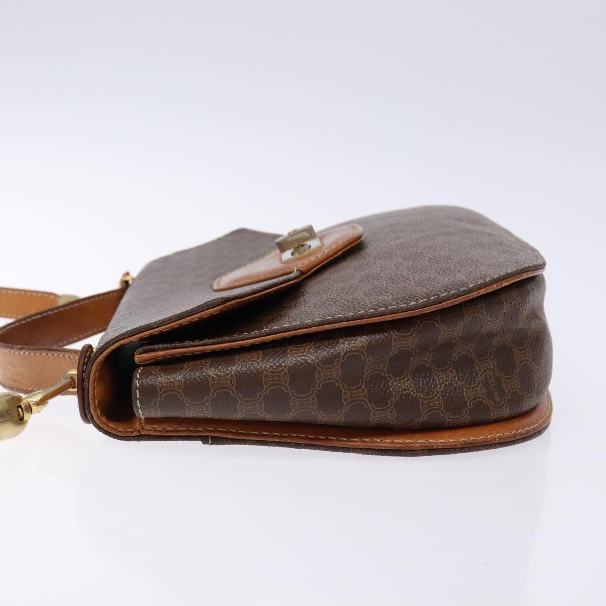 Celine CELINE Macadam Canvas Hand Bag Pvc Leather Brown Gold Size ONE SIZE - 5 Thumbnail