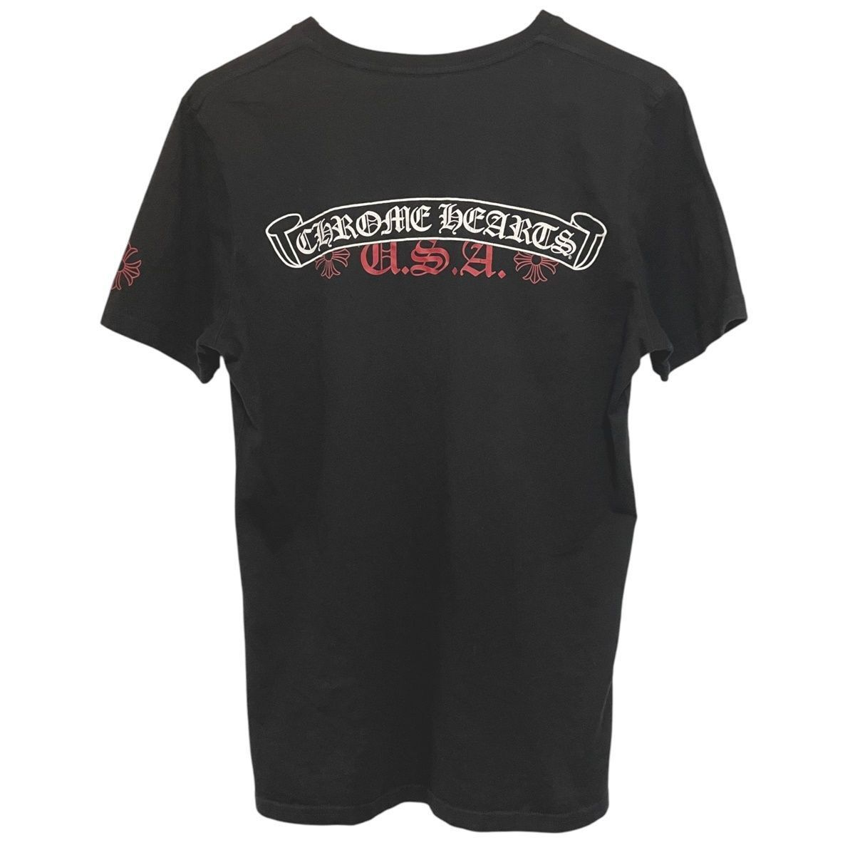 トップス chrome hearts scroll label tshirts Chrome Hearts Scroll Label Black Short Sleeve T-Shirt Tee