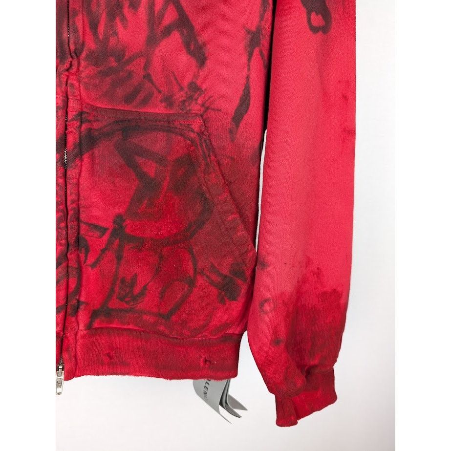 Balenciaga o1rshd1 Skater Zip Hoodie in Red Size US S / EU 44-46 / 1 - 8 Thumbnail