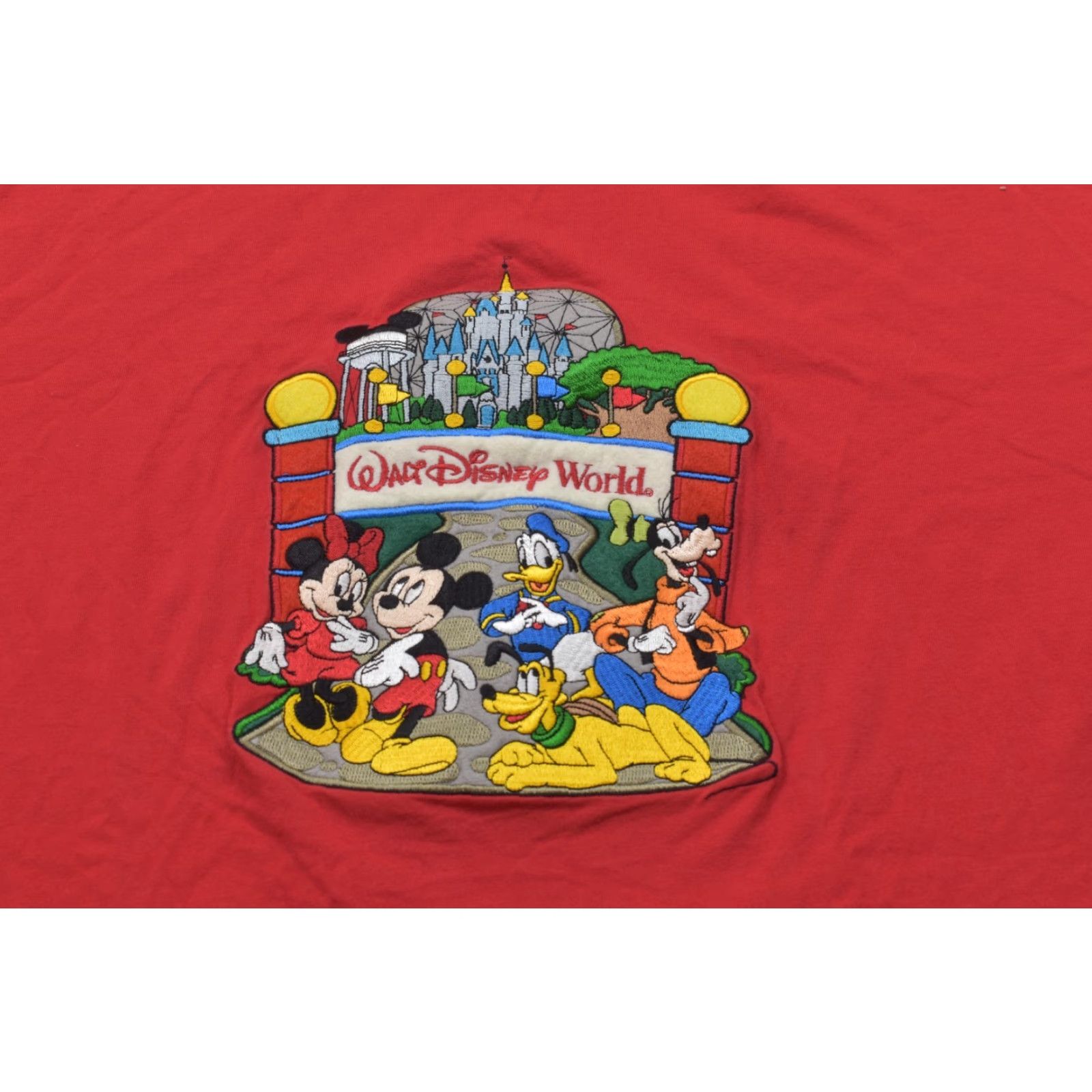 Disney Walt Disney World Mickey Mouse and Friends Embroidered Red T-Shirt XXL Men Crew Neck Short Sleeve Cotton Embroidered Disney Shirt 2XL Top Size US XXL / EU 58 / 5 - 7 Thumbnail