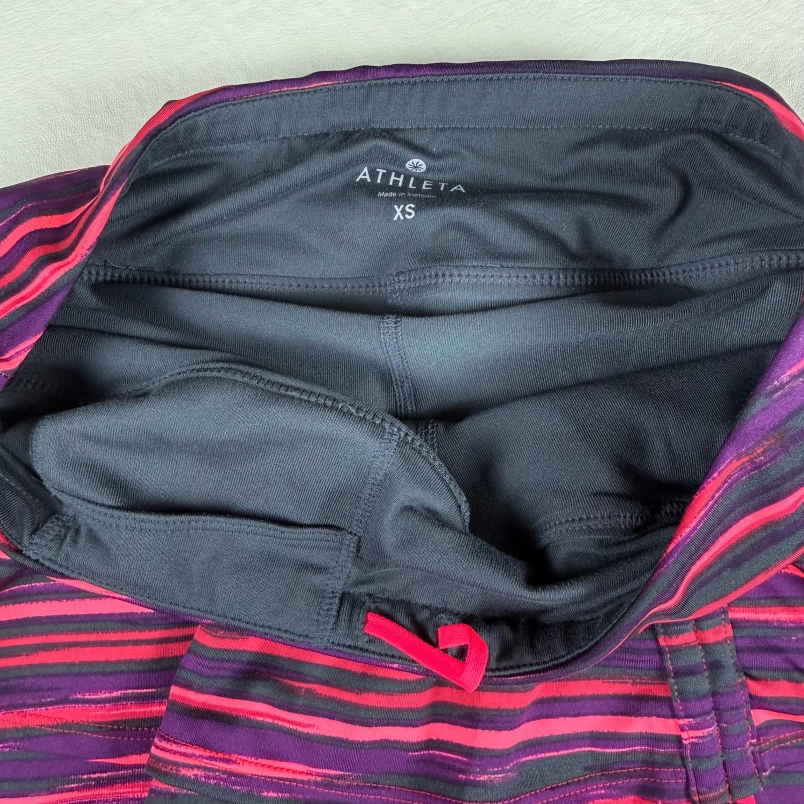 Other Athleta Skapri Skirted Leggings XS Pink Purple Stripe Capri Size 26" / US 2 / IT 38 - 5 Thumbnail