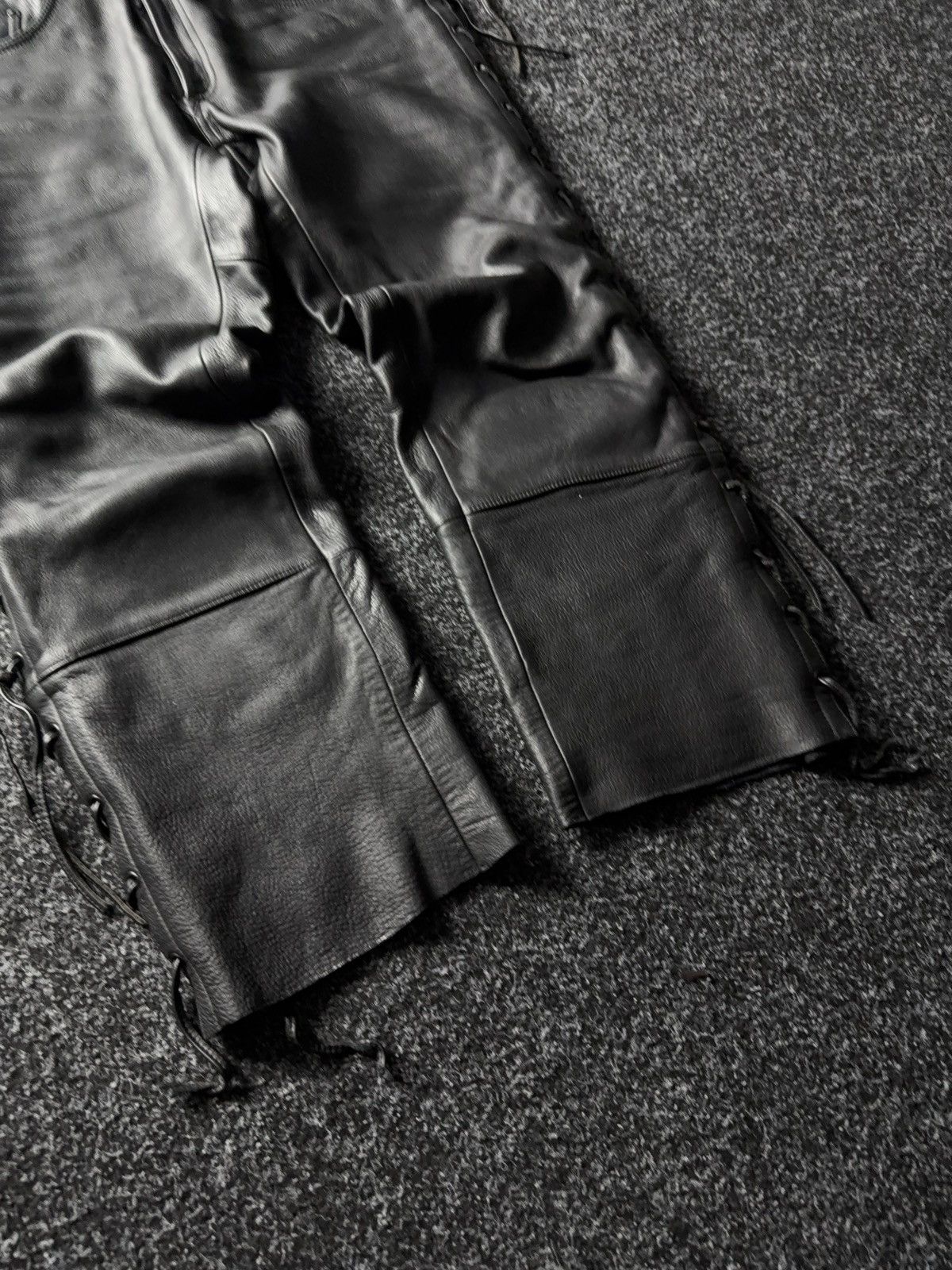 Leather Y2K Vintage Leather Pants Opium Style Alt Biker USA Rare Size US 37 - 4 Thumbnail