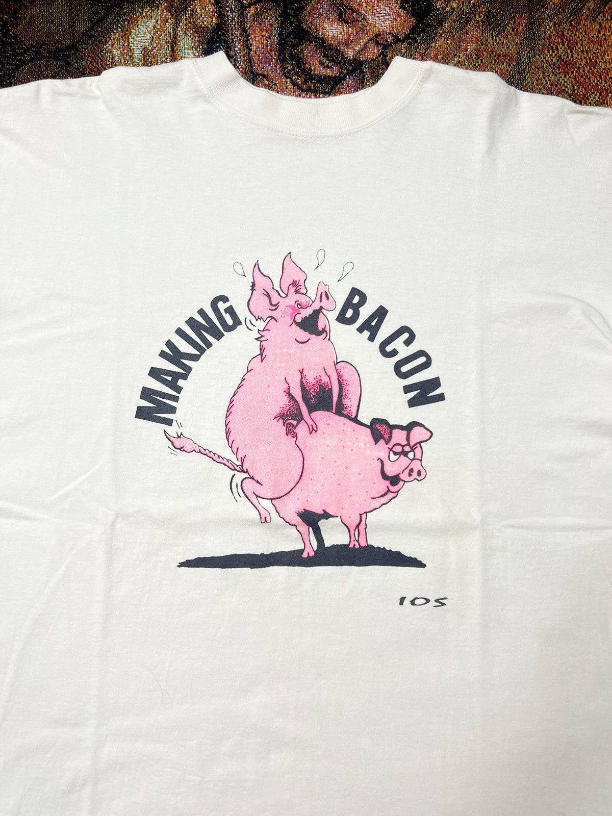 Vintage Vintage Making Bacon Art Tee Size US L / EU 52-54 / 3 - 1 Thumbnail