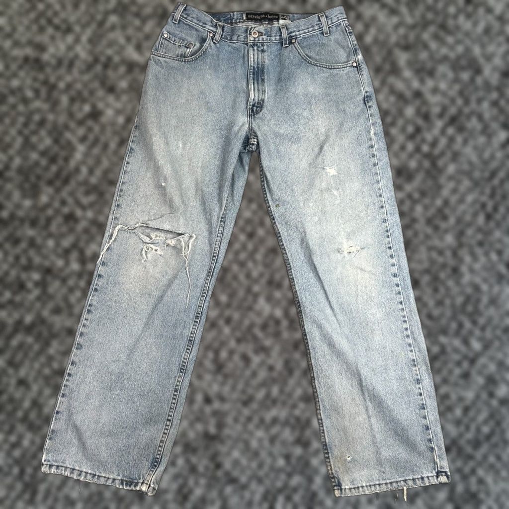Vintage Levis Silvertab Baggy Jeans 36x34 Loose Straight Leg Vintage Baggy Distressed Size US 36 / EU 52 - 1 Thumbnail