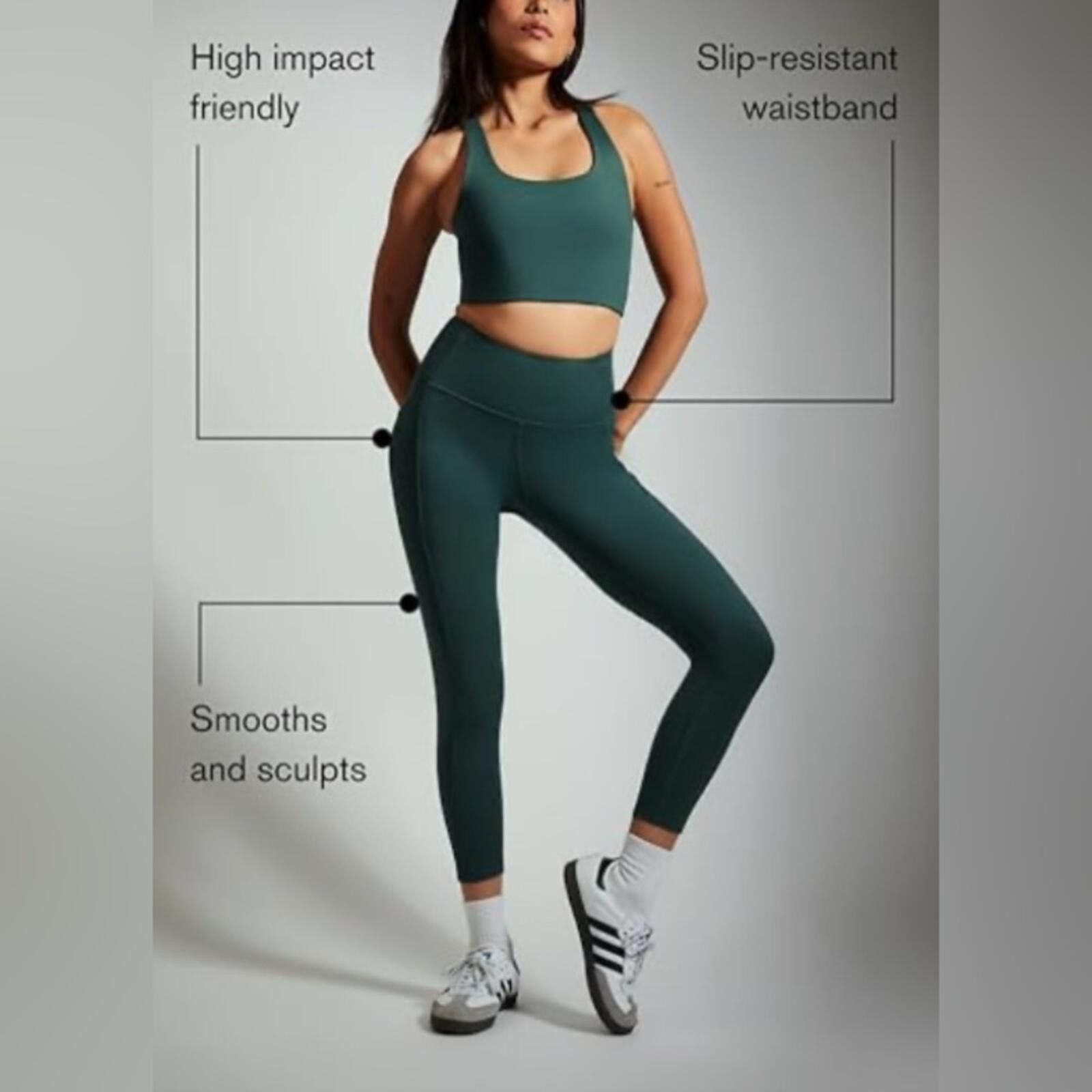 Girlfriend Collective Girlfriend Collective / High Rise Legging / Moss Green / S Size 28" / US 6 / IT 42 - 9 Thumbnail