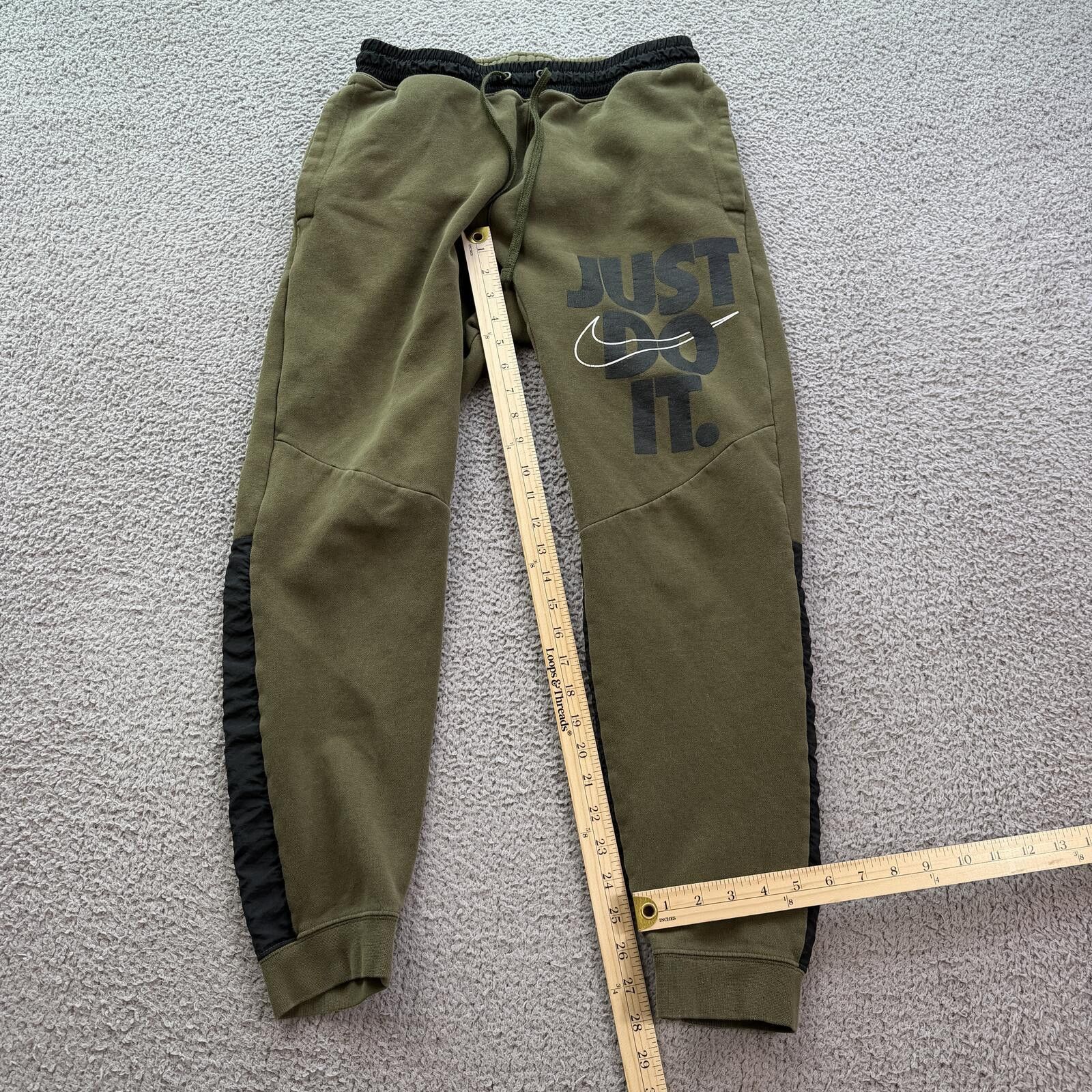 Nike Nike Just Do It Olive Green Fleece Jogger Sweatpants Mens S Size US 30 / EU 46 - 5 Thumbnail