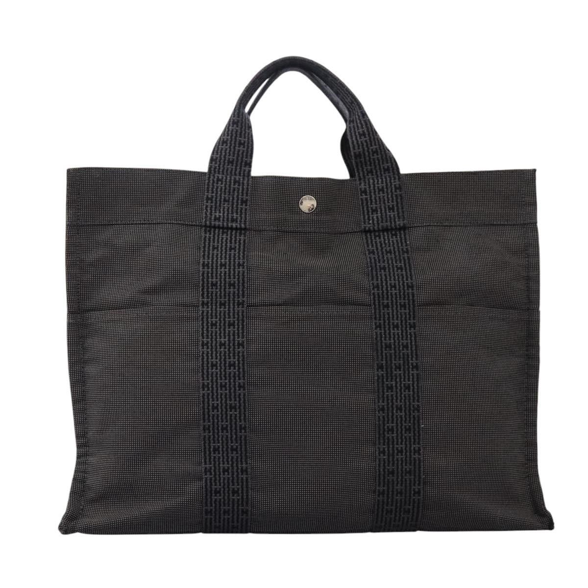Hermes HERMES Her Line MM Hand Bag Canvas Gray Silver Size ONE SIZE - 13 Thumbnail