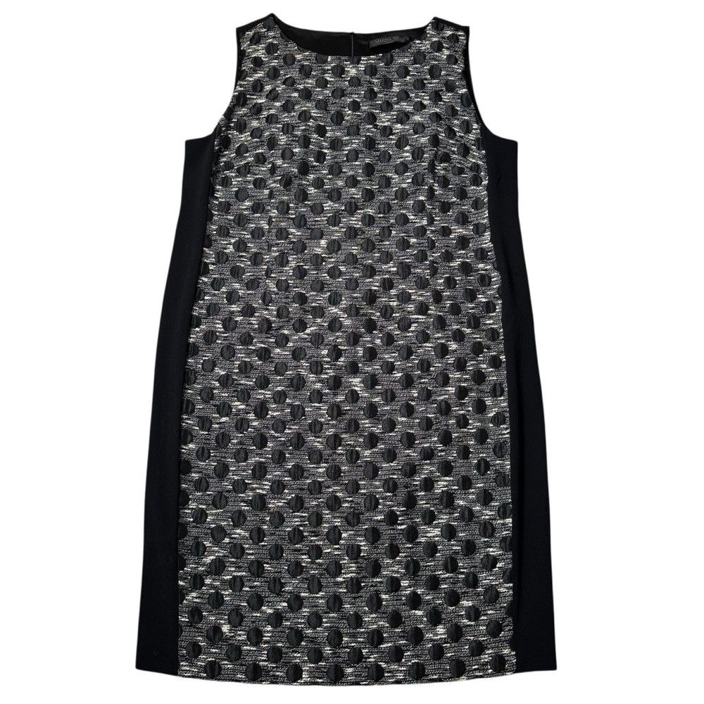 Marina Rinaldi Marina Rinaldi Black Grey Sleeveless Textured Front Midi Dr Size 3XL / US 20-22 - 2 Thumbnail