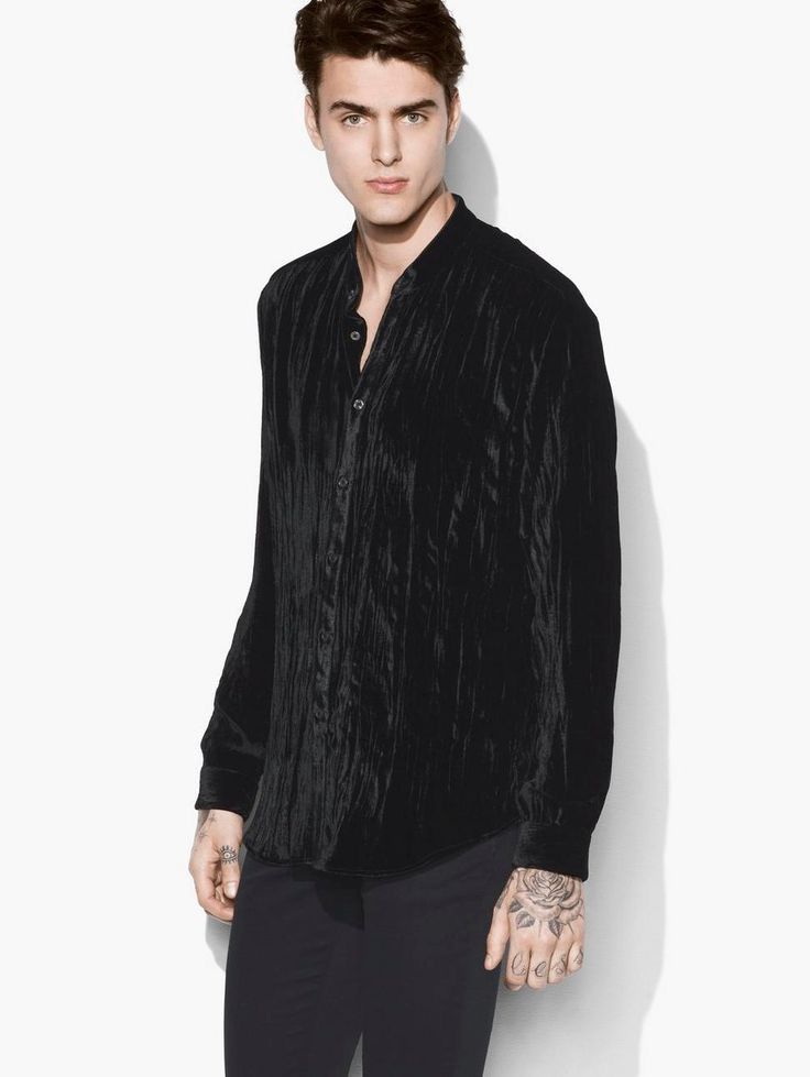 John Varvatos Crushed velvet shirt. Large Size US L / EU 52-54 / 3 - 1 Thumbnail