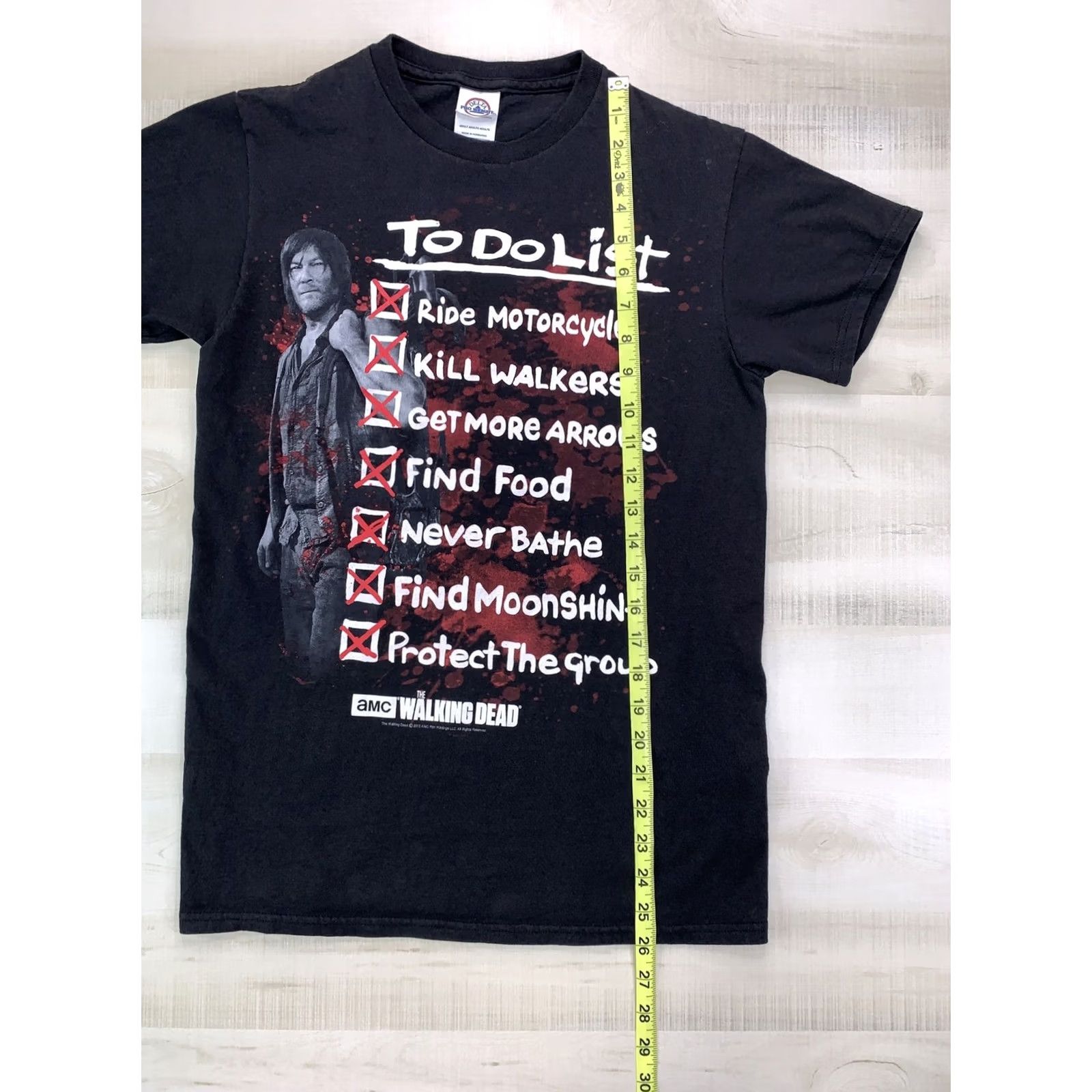 Vintage The Walking Dead Daryl Dixon T-Shirt To Do List Funny Adult S Black Crew Neck Short Sleeve Cotton Blend Unisex Size US S / EU 44-46 / 1 - 7 Thumbnail