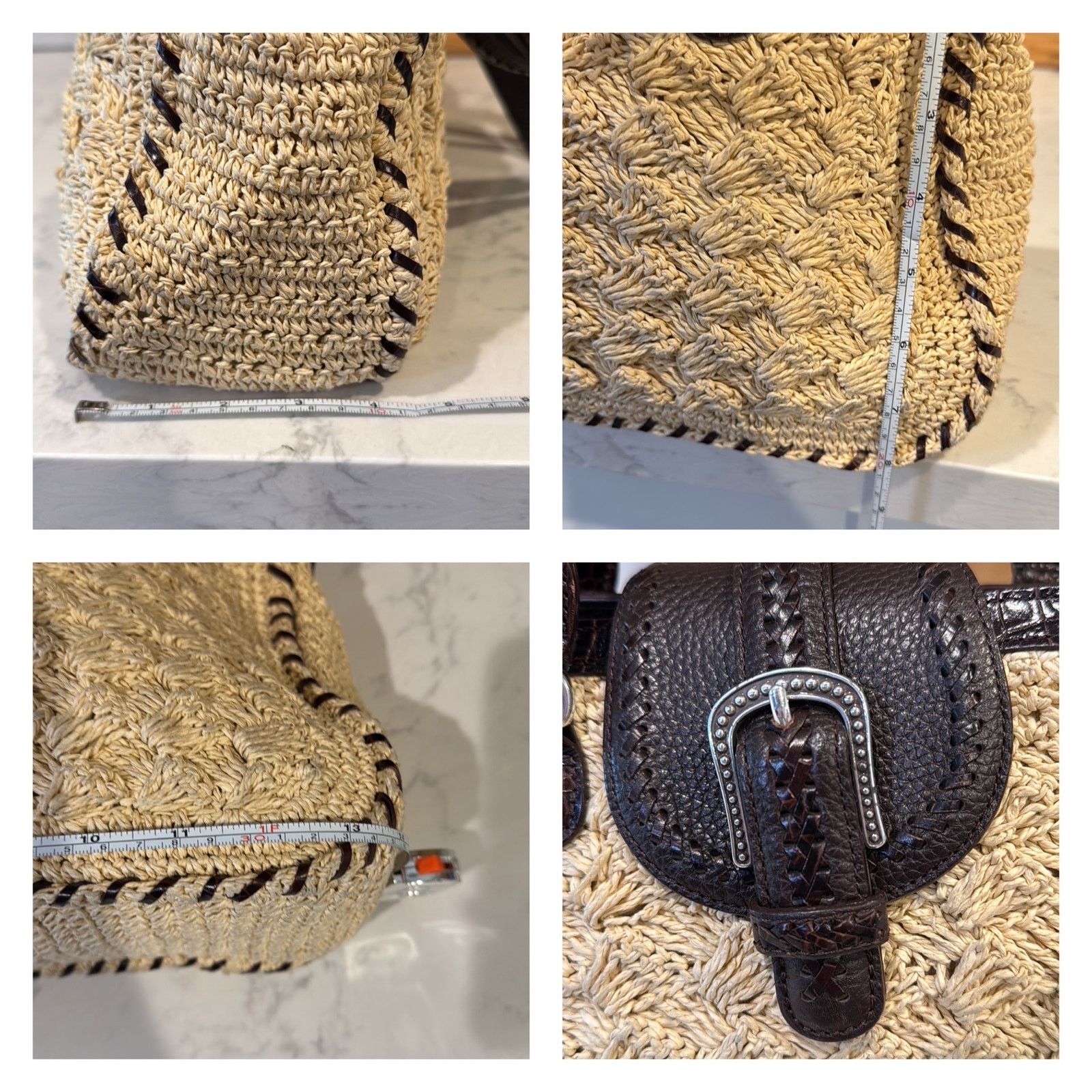 Brighton BRIGHTON Patience Straw Leather Handbag Shoulder Satchel Bag Size ONE SIZE - 7 Thumbnail