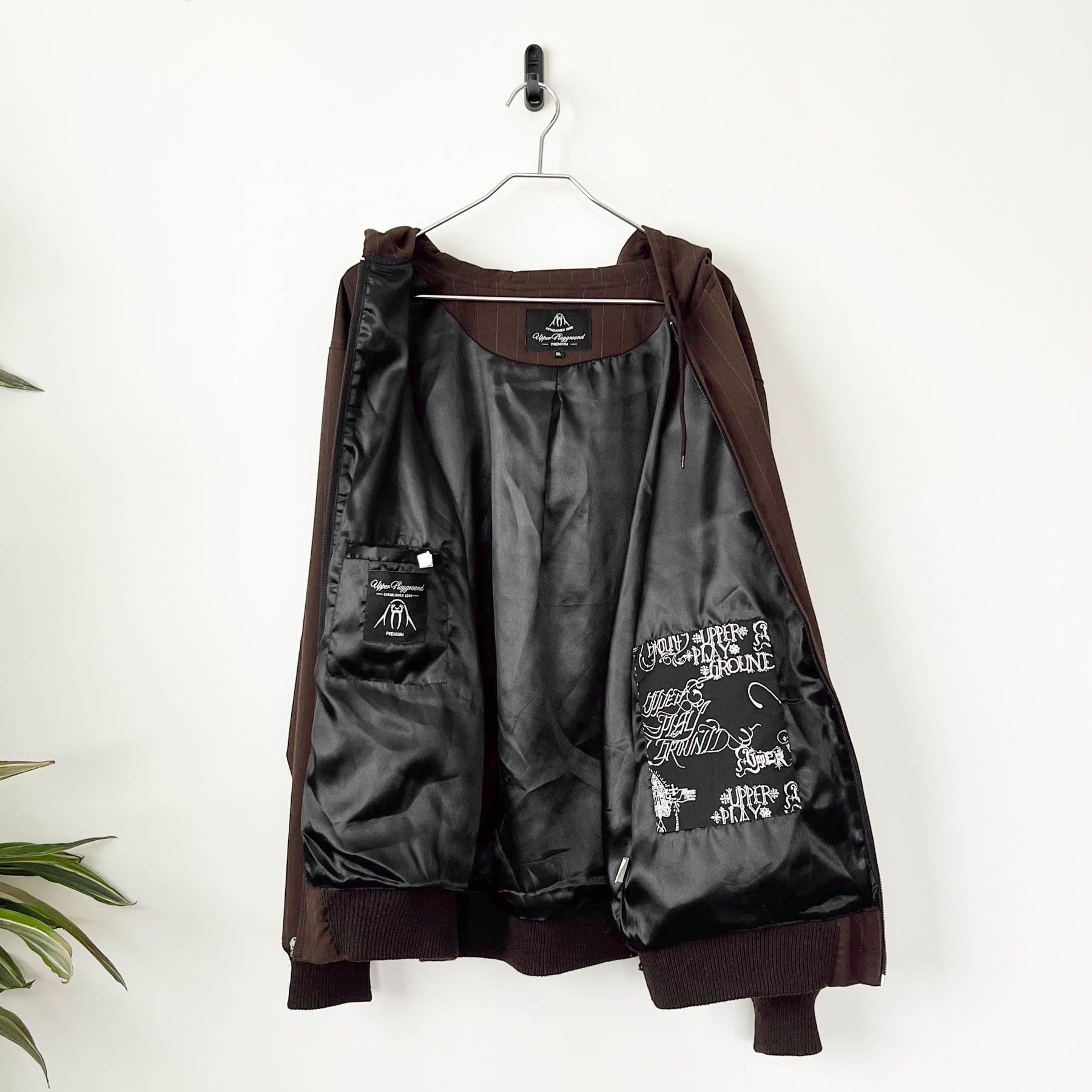 Vintage VTG Upper Playground Brown Hooded Lightweight Jacket USA Size US XL / EU 56 / 4 - 6 Thumbnail