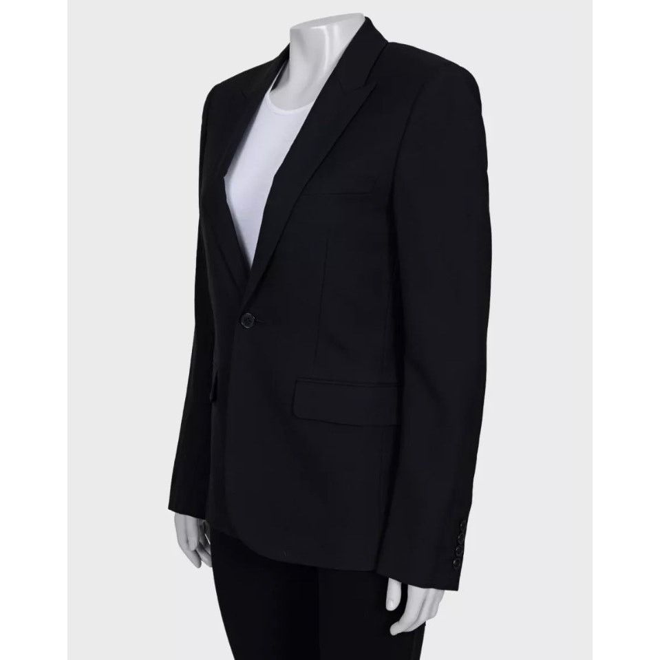 Saint Laurent Paris Saint Laurent Black Wool Jacket - Women's IT44/L Size M / US 6-8 / IT 42-44 - 2 Thumbnail