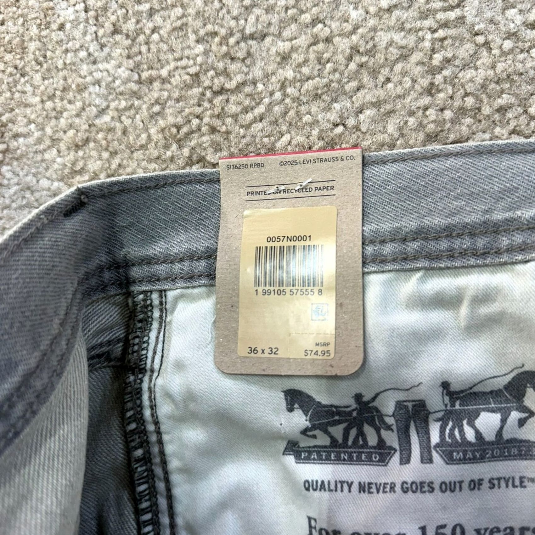 Levi's Levi's 578 Baggy Cargo Jeans Men 36x32 Gray Denim Cotton Vintage No 90s Accessories Pockets Baggy Relaxed Regular Wide-Leg Zip Front Size US 36 / EU 52 - 5 Thumbnail