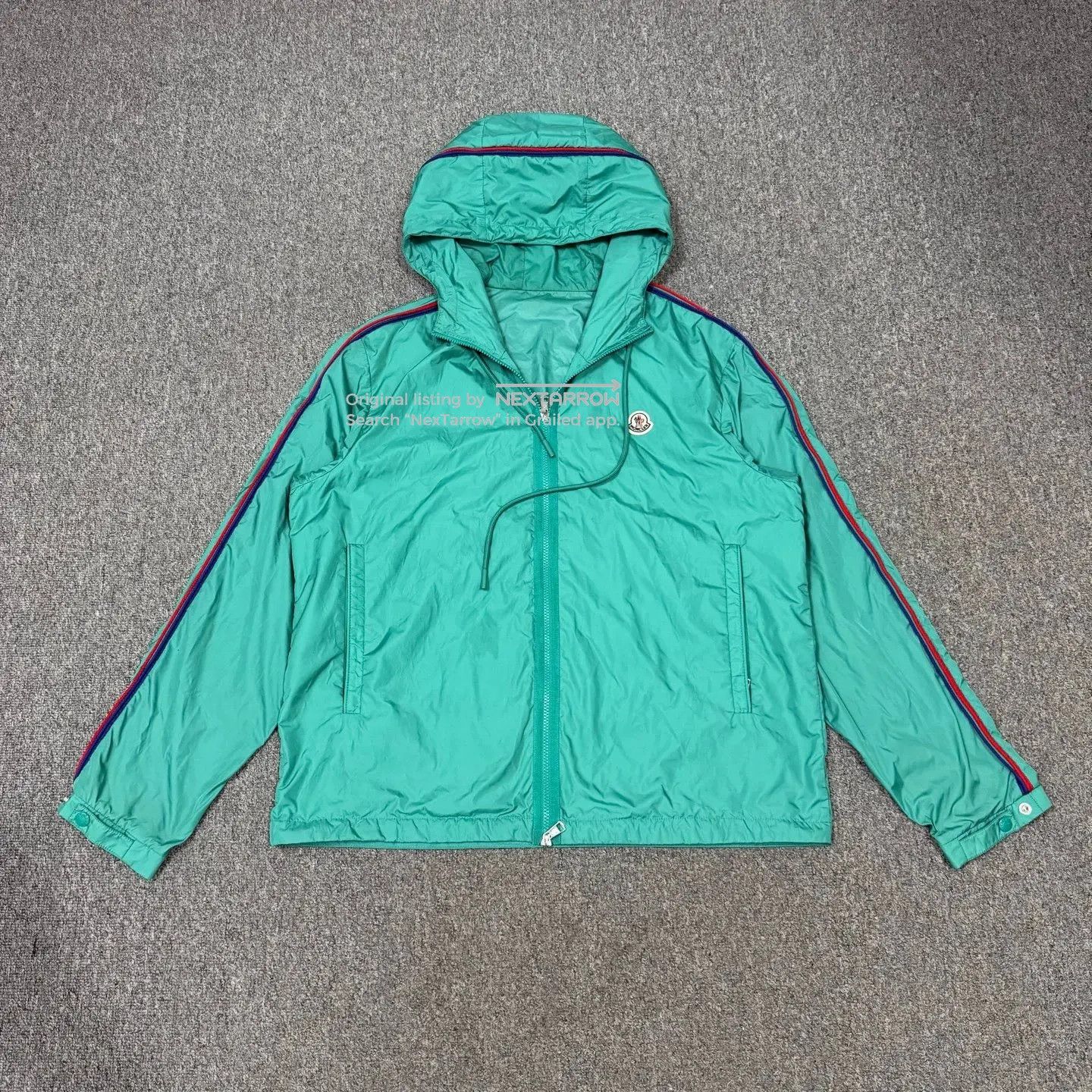 Moncler Hattab Turquoise Hooded Jacket 4 99 New in Green, Men's (Size Xl)