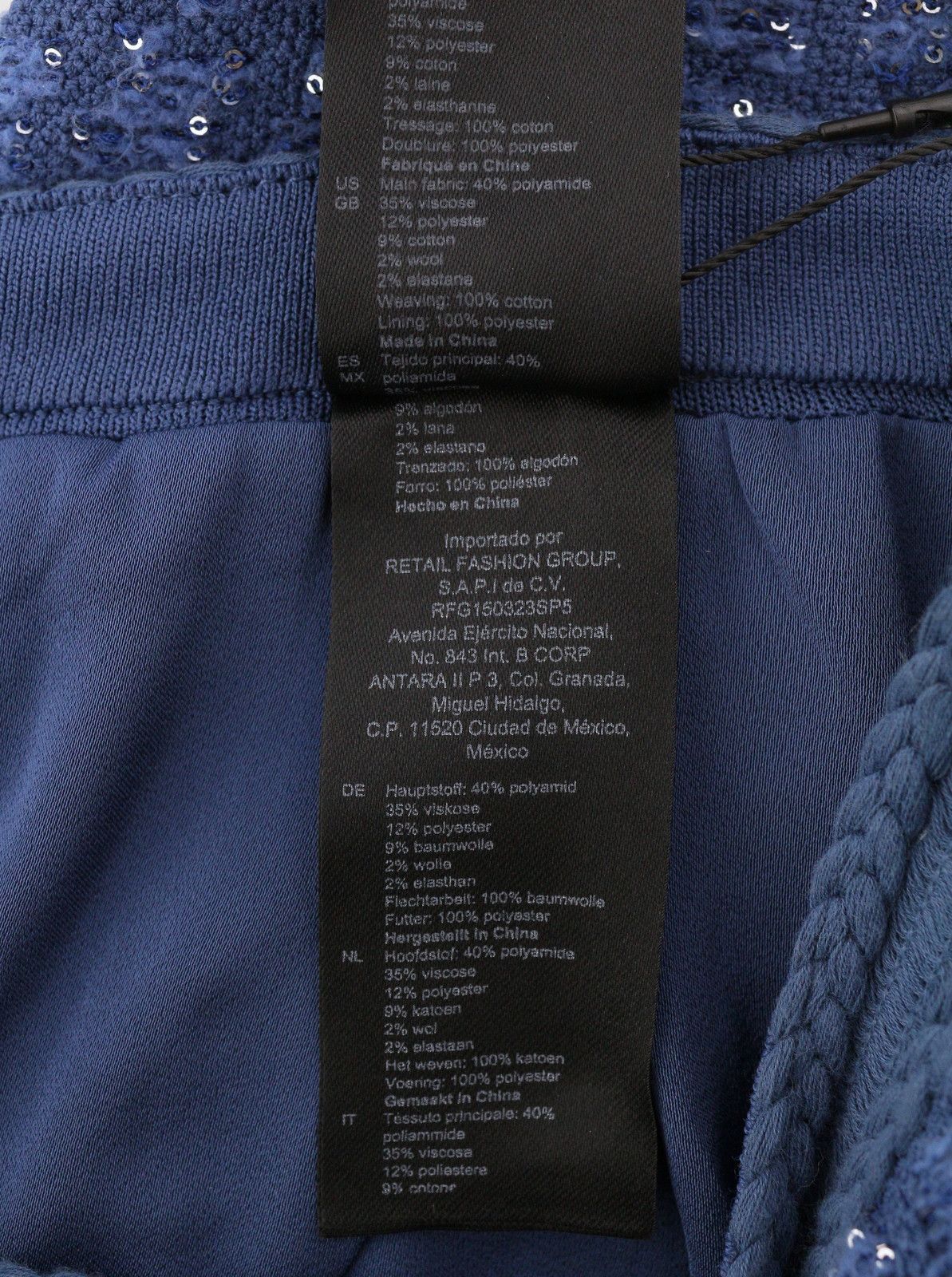 Sandro PALMIRA 36 S Blue Tweed Metallic Shiny Straight Fit 88505 Size 25" / US 0 / IT 36 - 10 Thumbnail