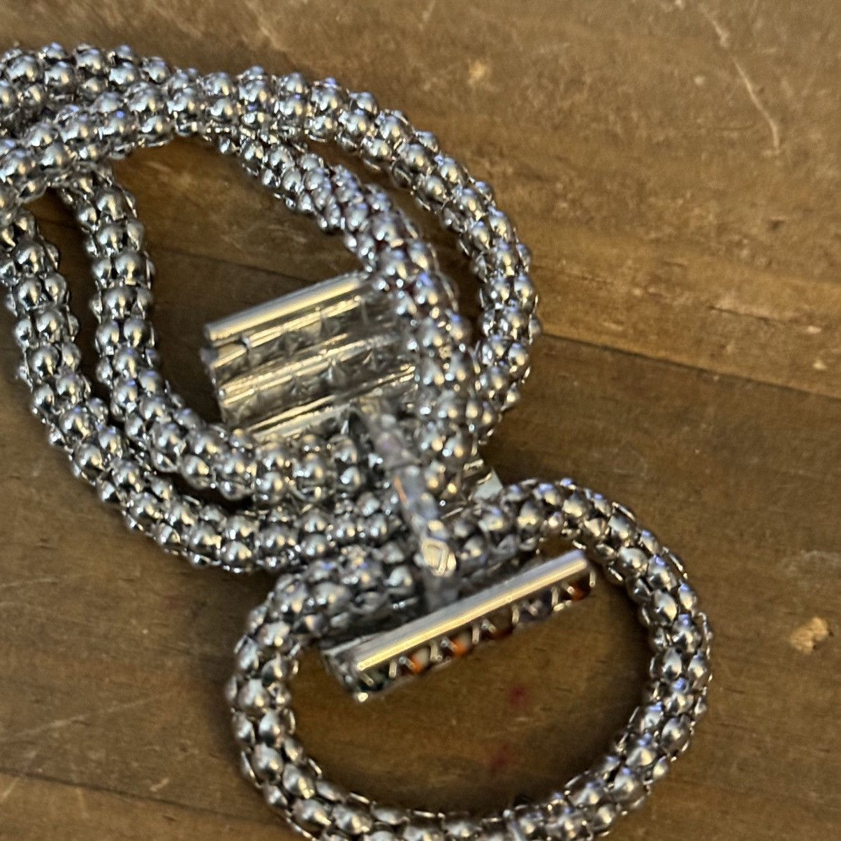 Other Chunky doubled silver multicolor rhinestone tassel necklace Size ONE SIZE - 6 Thumbnail