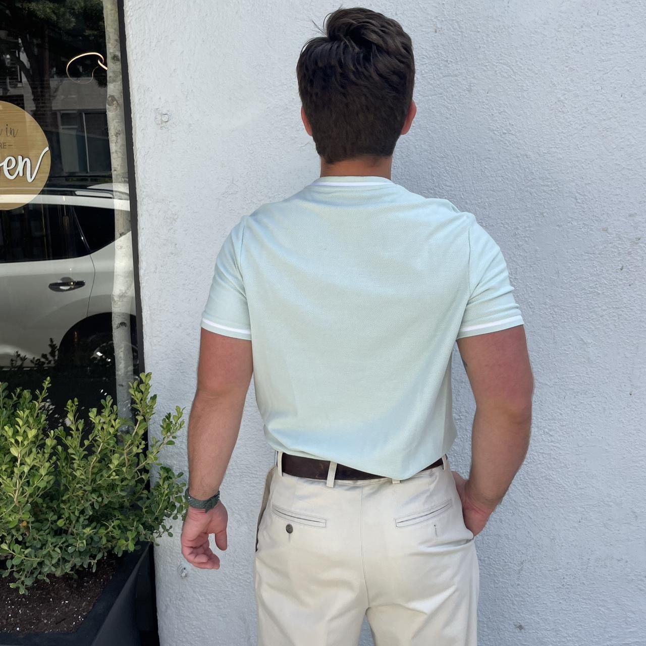 Alfani Mens alfani textured light green casual t-shirt sz M Size US M / EU 48-50 / 2 - 3 Thumbnail