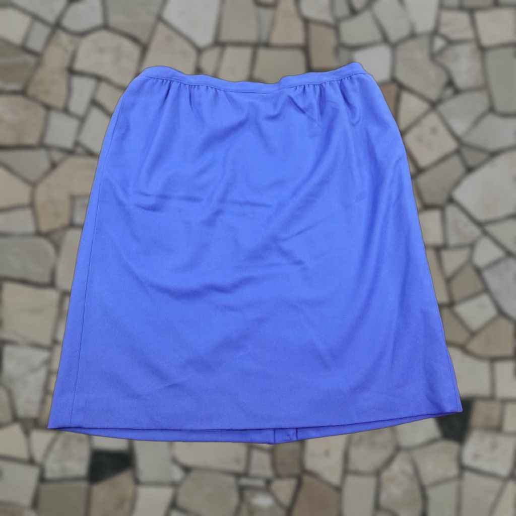 Pendleton VINTAGE Pendleton Skirt Womens 22W Blue Wool Pencil Lined Elastic Waist USA Made Size 40" / US 18 - 1 Thumbnail