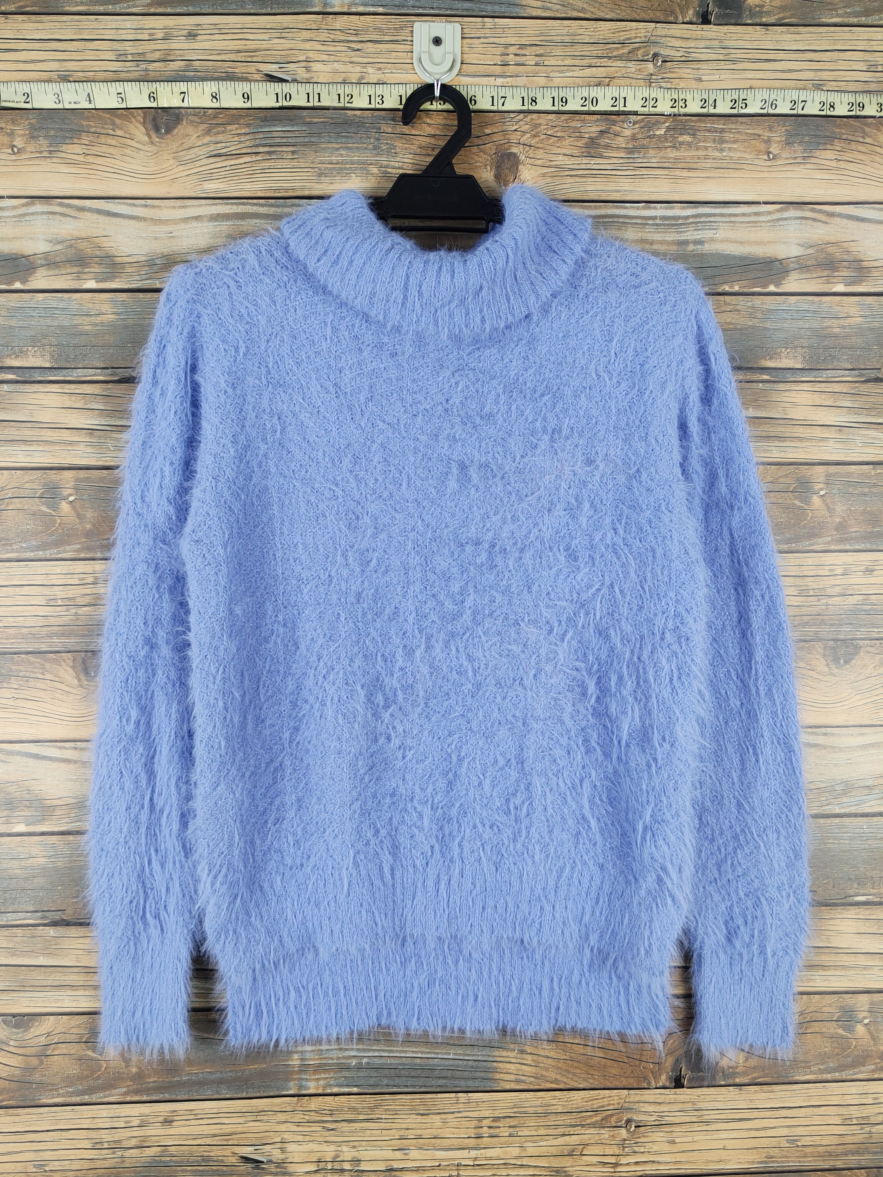 Japanese Brand M.f Editorial Blue Shag Shaggy Fur Mohair Knitwear #W2149 Size M / US 6-8 / IT 42-44 - 1 Thumbnail