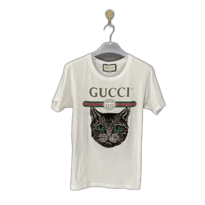 Gucci Cat Logo Short Sleeve T-Shirt-yf