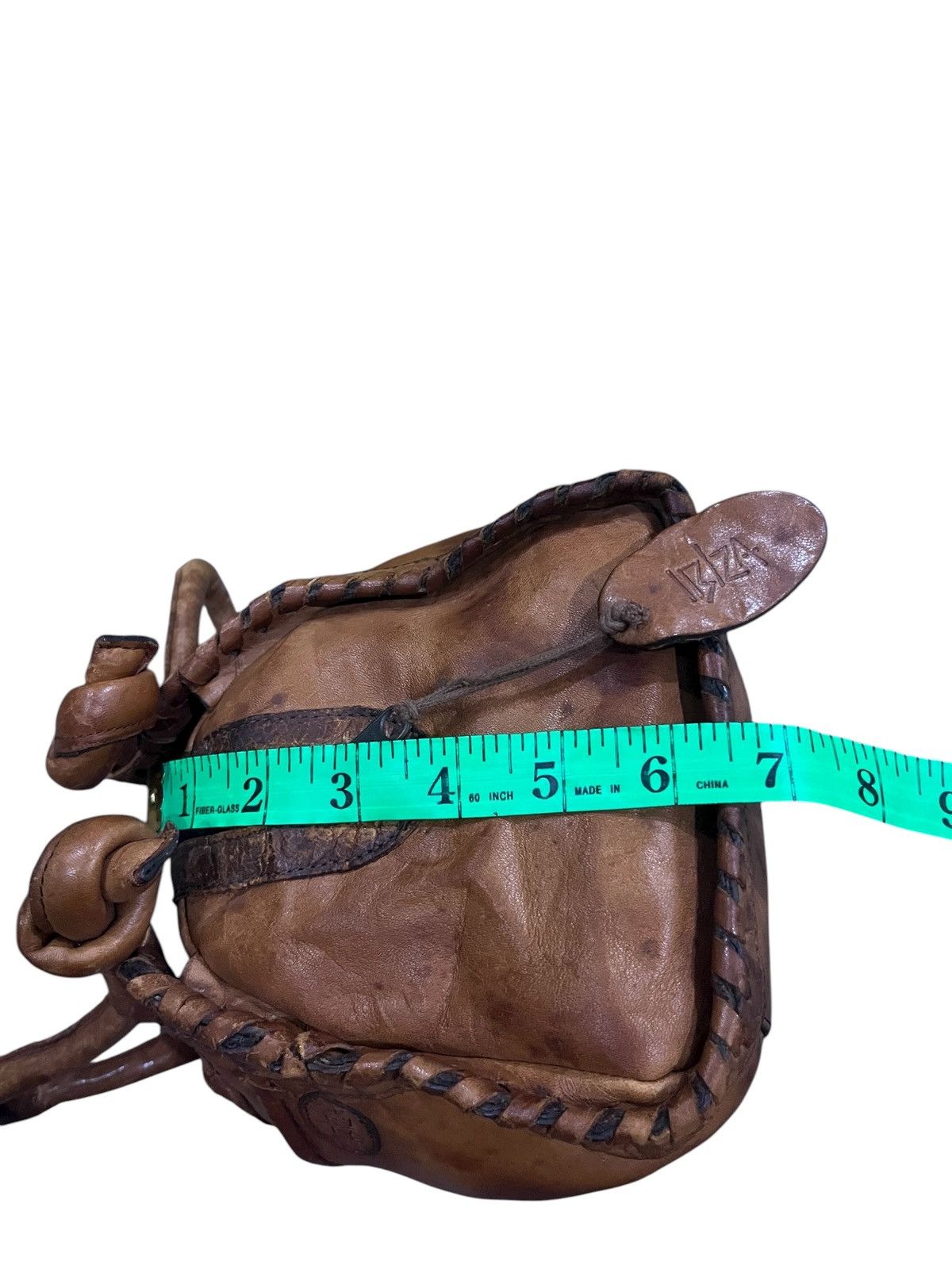 Japanese Brand vintage ibiza handle bag brown cream leather applique design Size ONE SIZE - 21 Thumbnail