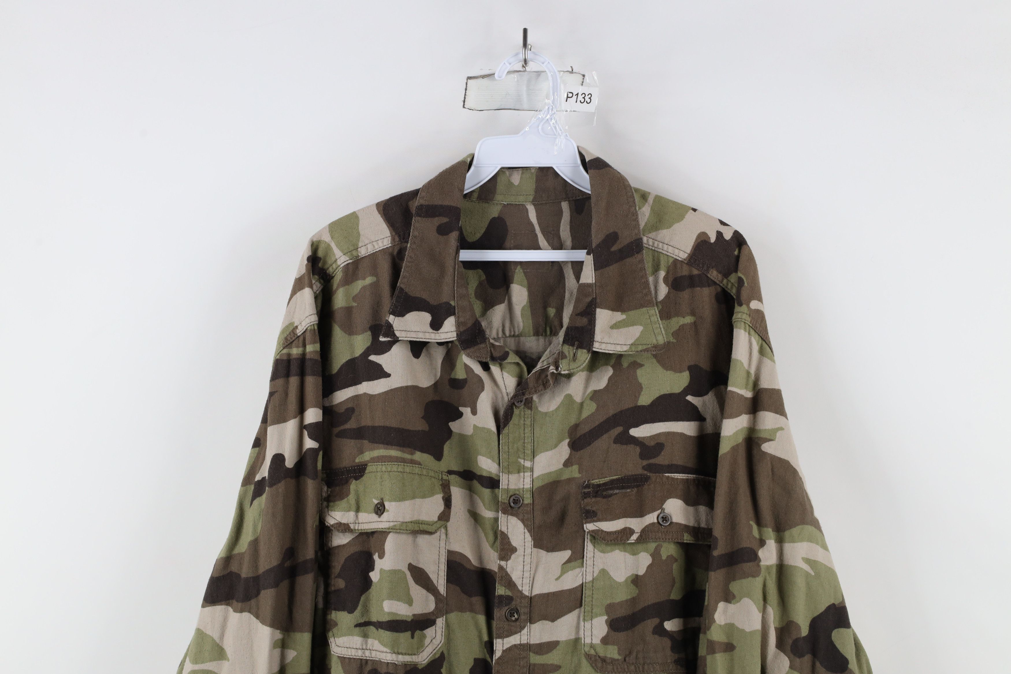 Vintage Vintage 90s Streetwear Camouflage Collared Button Shirt Size US XXL / EU 58 / 5 - 2 Thumbnail