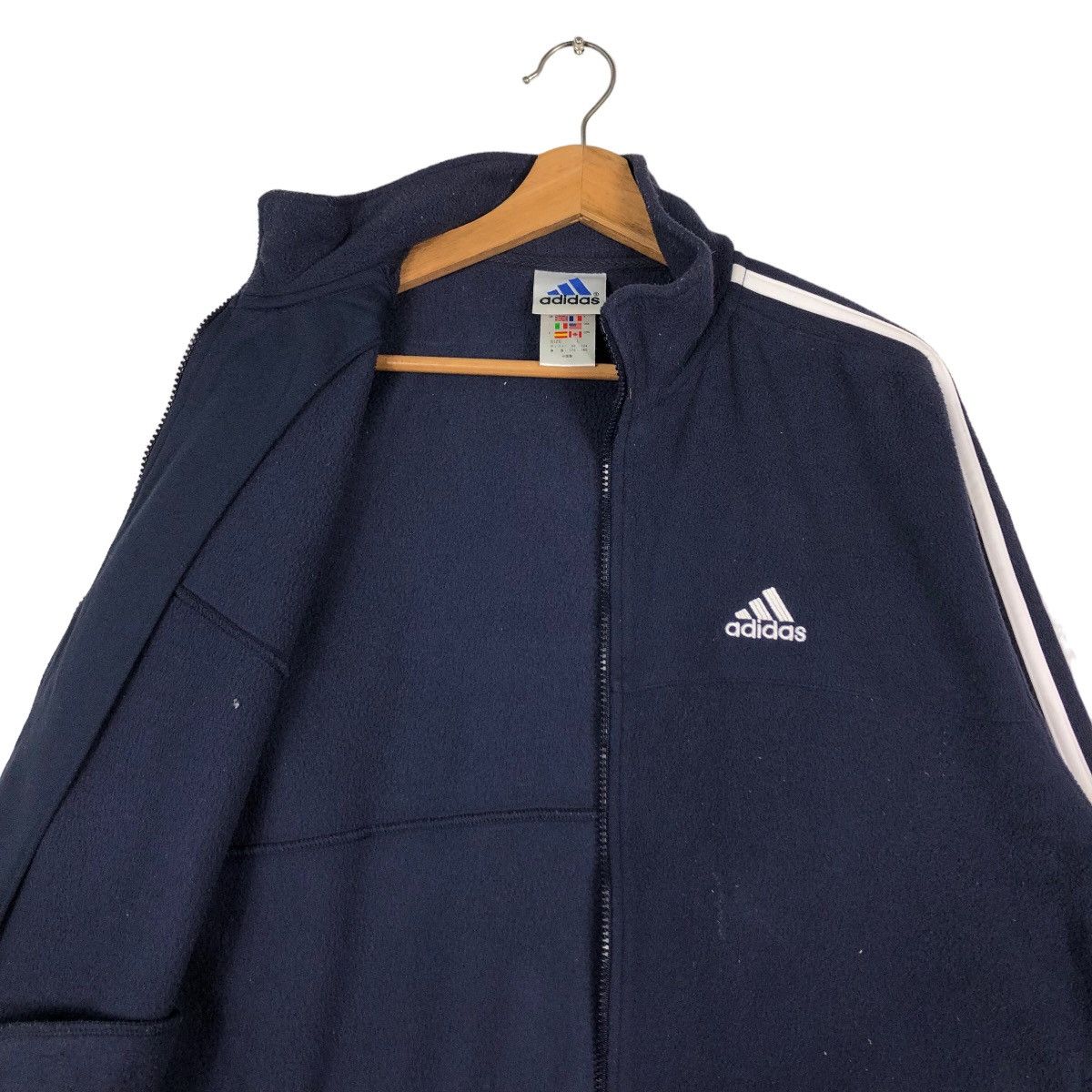 Adidas 🔥Training Wear Zipper Fleece Jacket Adidas Big Logo Size US L / EU 52-54 / 3 - 12 Thumbnail