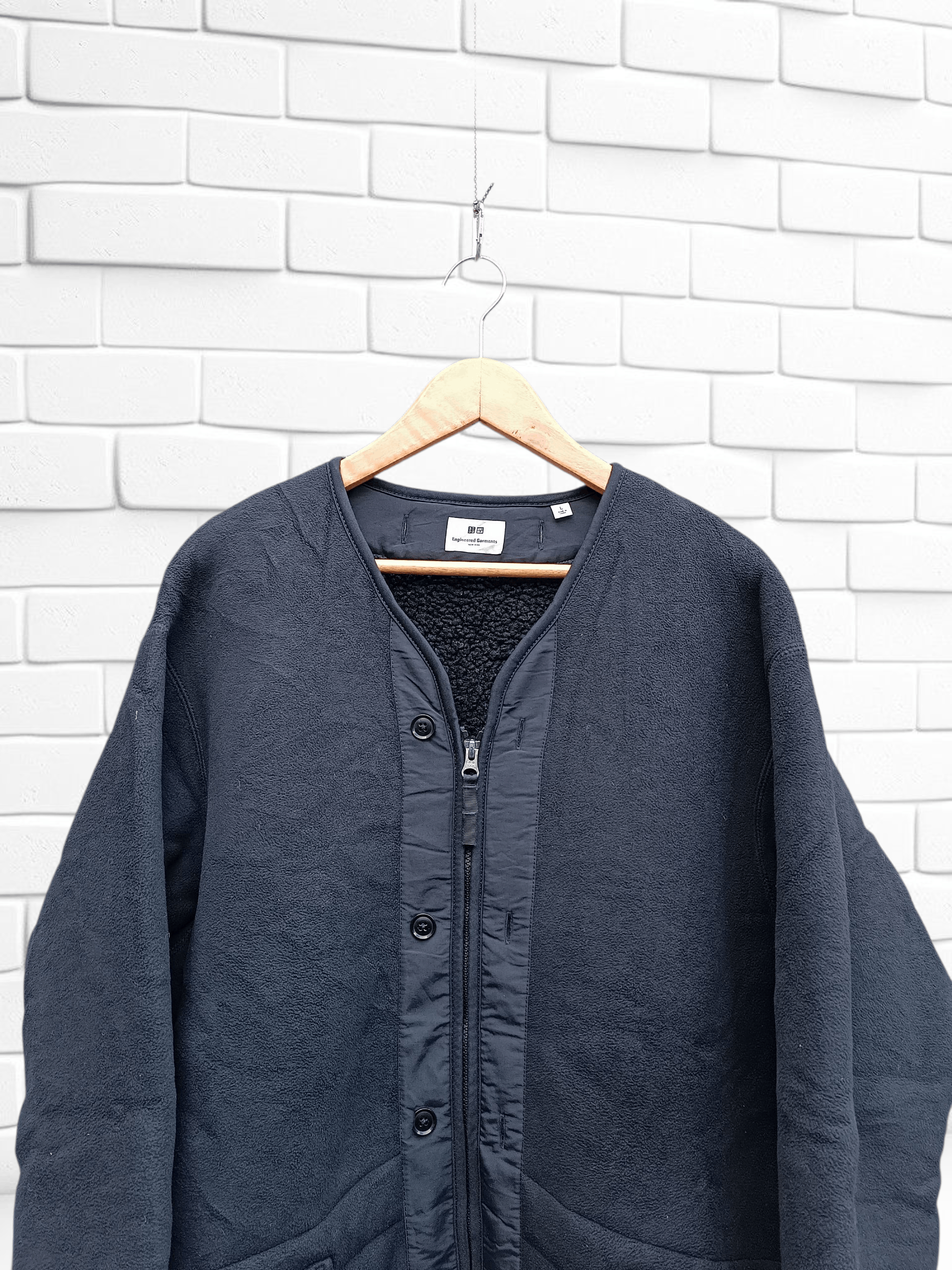 Engineered Garments Engineered Garments X Uniqlo Fleece Collarless Coat Size US L / EU 52-54 / 3 - 3 Thumbnail
