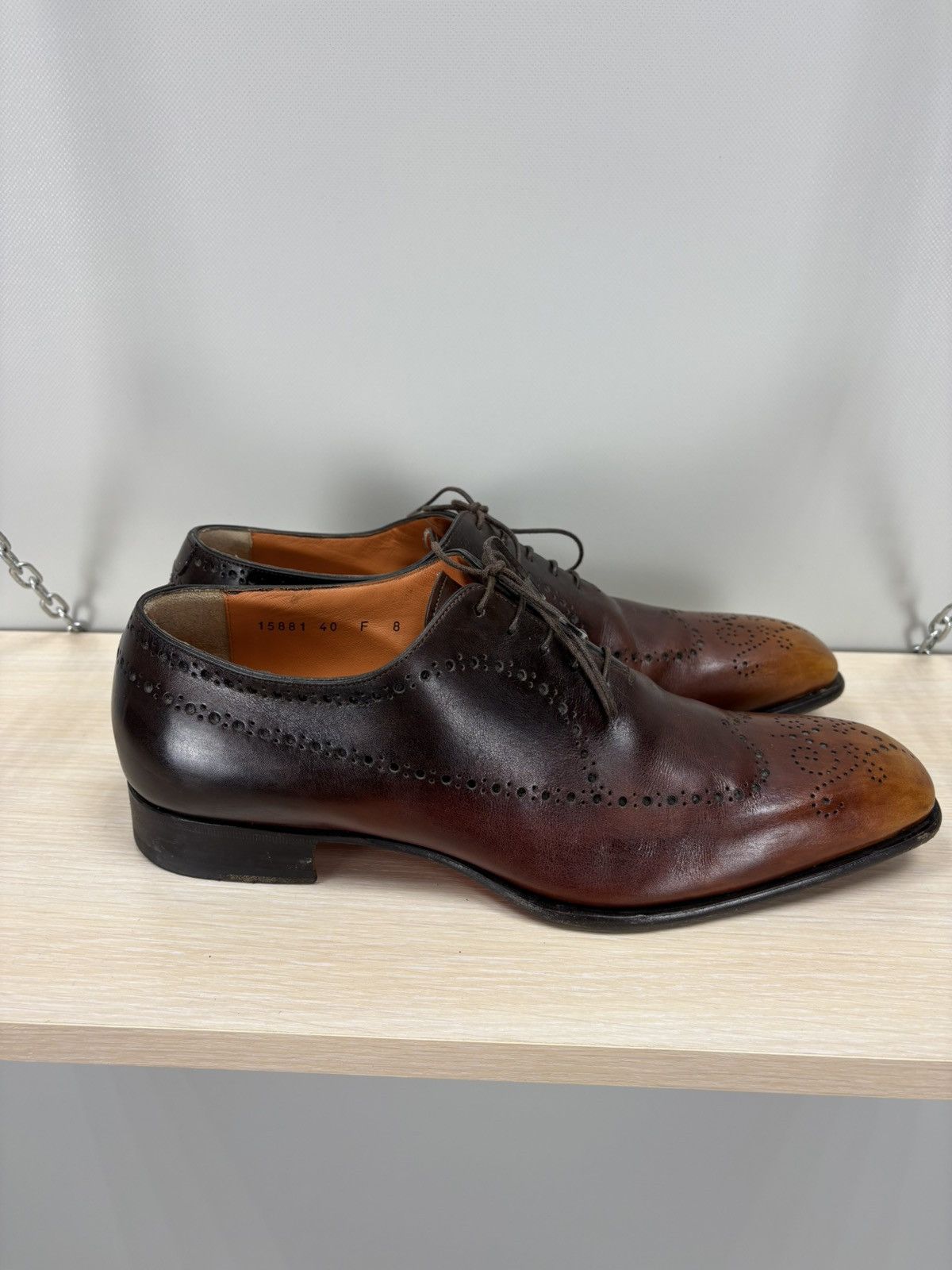 Santoni Mens shoes loafers Santoni Size 8 Color Brown Size US 8 / EU 41 - 9 Thumbnail