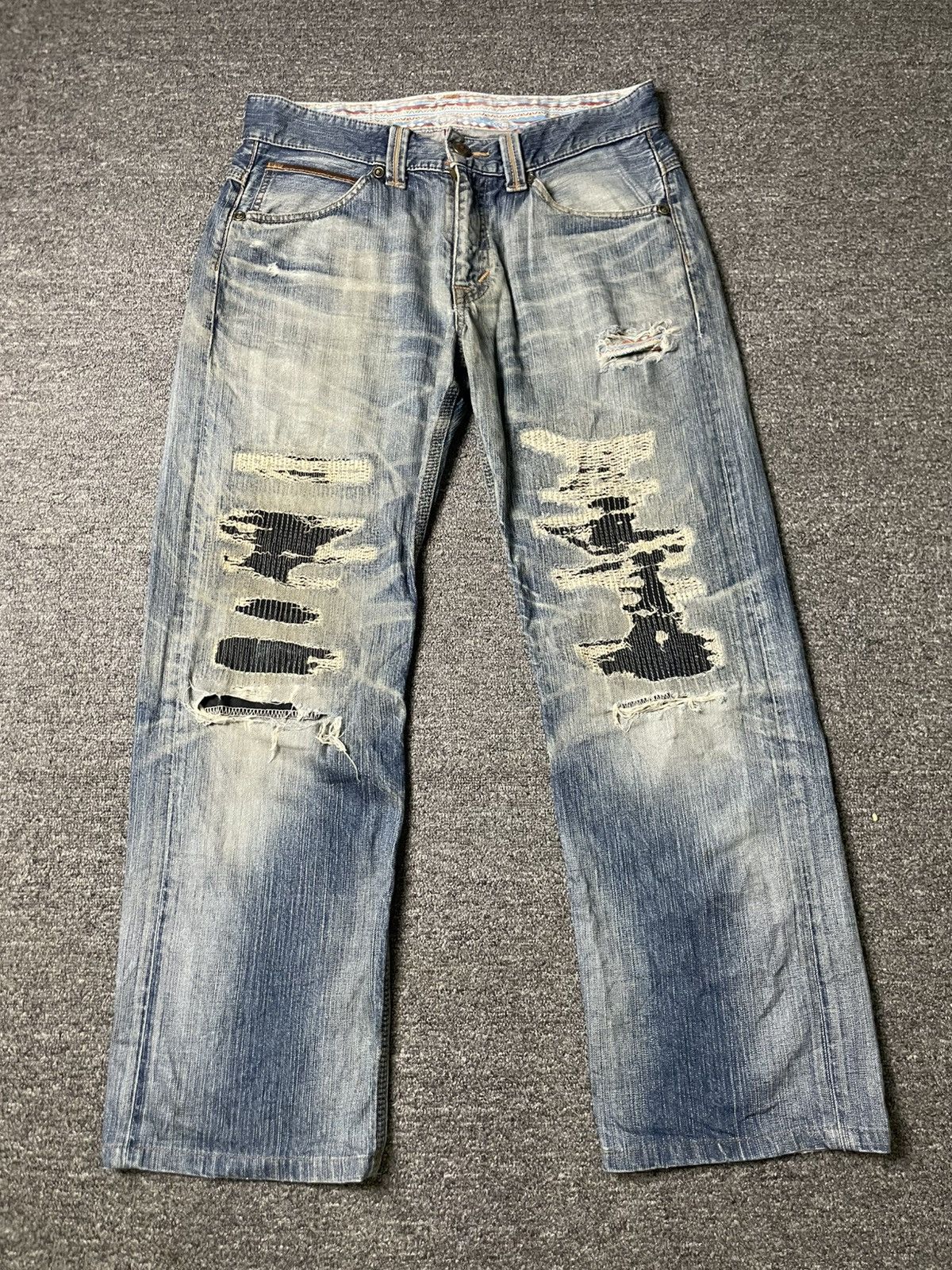 Edwin × Vintage Exclusive Vintage Edwin Distressed Denim (89) Size US 34 / EU 50 - 1 Thumbnail