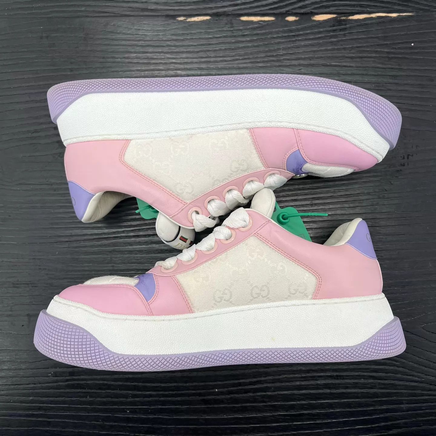Gucci Gucci White & Pink Dirty Sneakers Size 40 Like New Size US 9.5 / IT 39.5 - 6 Thumbnail