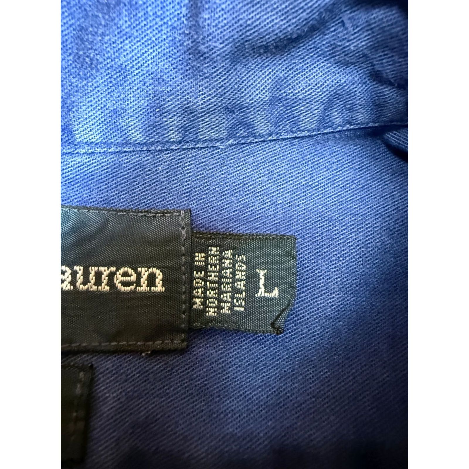 Polo Ralph Lauren VINTAGE Polo Ralph Lauren Workshirt Button-Up Shirt Men L Blue Cotton Size US L / EU 52-54 / 3 - 7 Thumbnail
