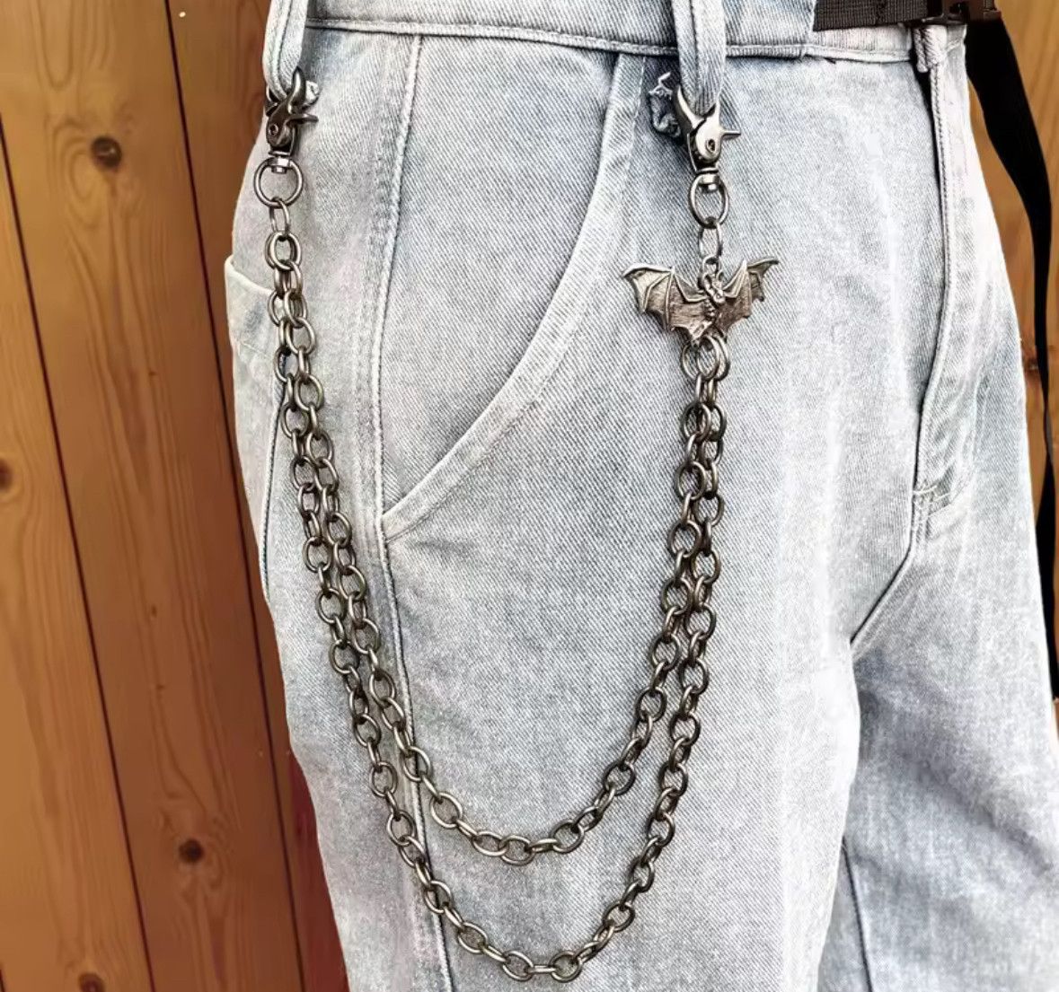 Other Hip Hop Multilayer Bat Metal Pants Chain Wallet Belt Size ONE SIZE - 3 Thumbnail
