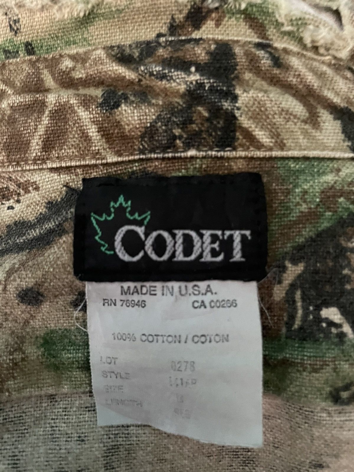 Japanese Brand × Vintage Vintage 80’s Distress Codet Real Tree Camo Usa Shirt Size US L / EU 52-54 / 3 - 9 Thumbnail