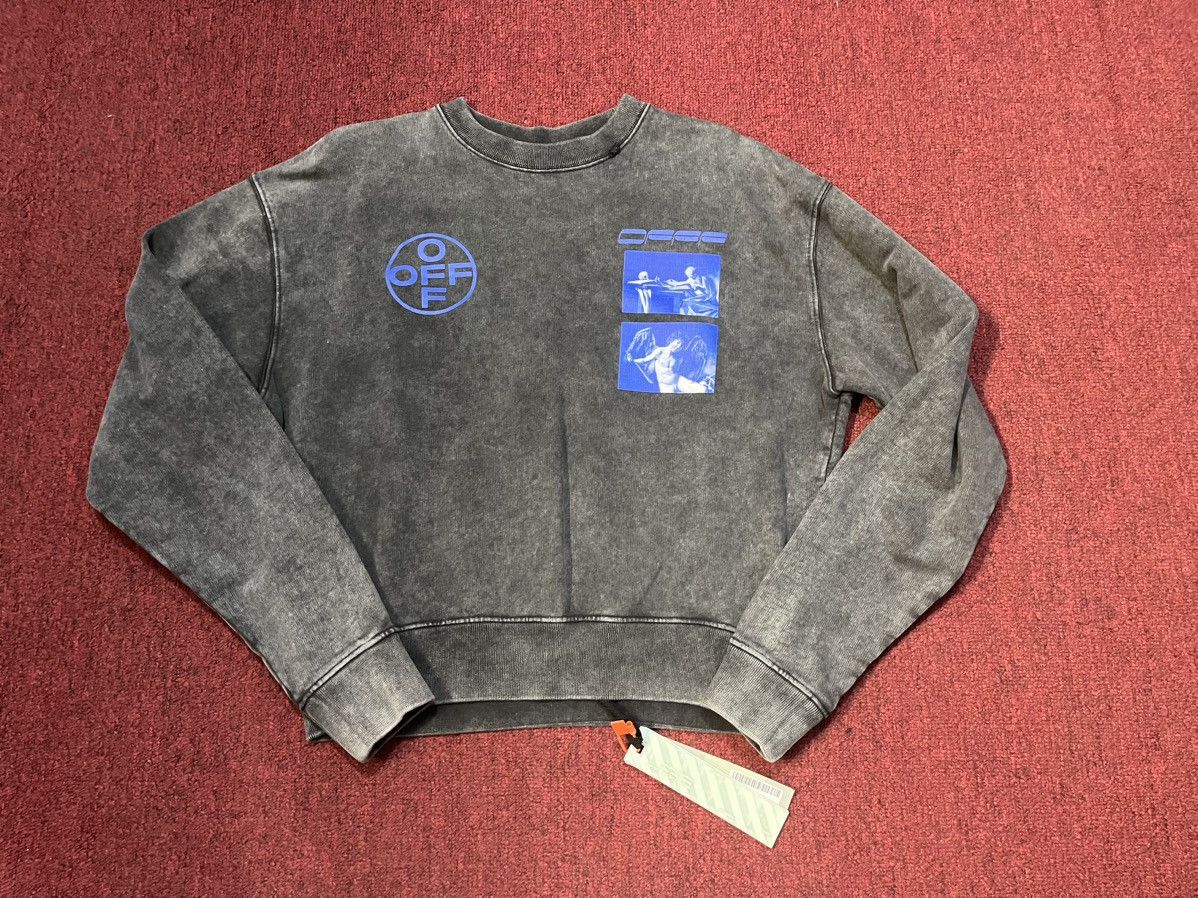 image of Off White x Virgil Abloh Off-White Hardcore Caravaggio Oversized Crewneck in Black (Size Small)