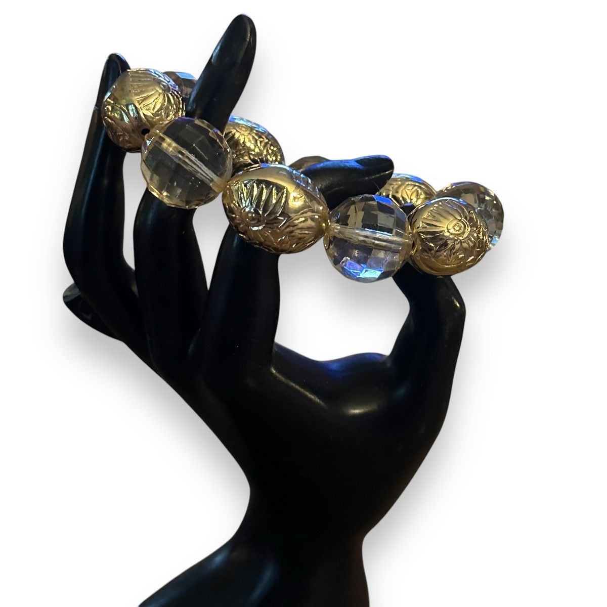 Other Chunky gold and clear bead stretch bracelet Size ONE SIZE - 2 Thumbnail