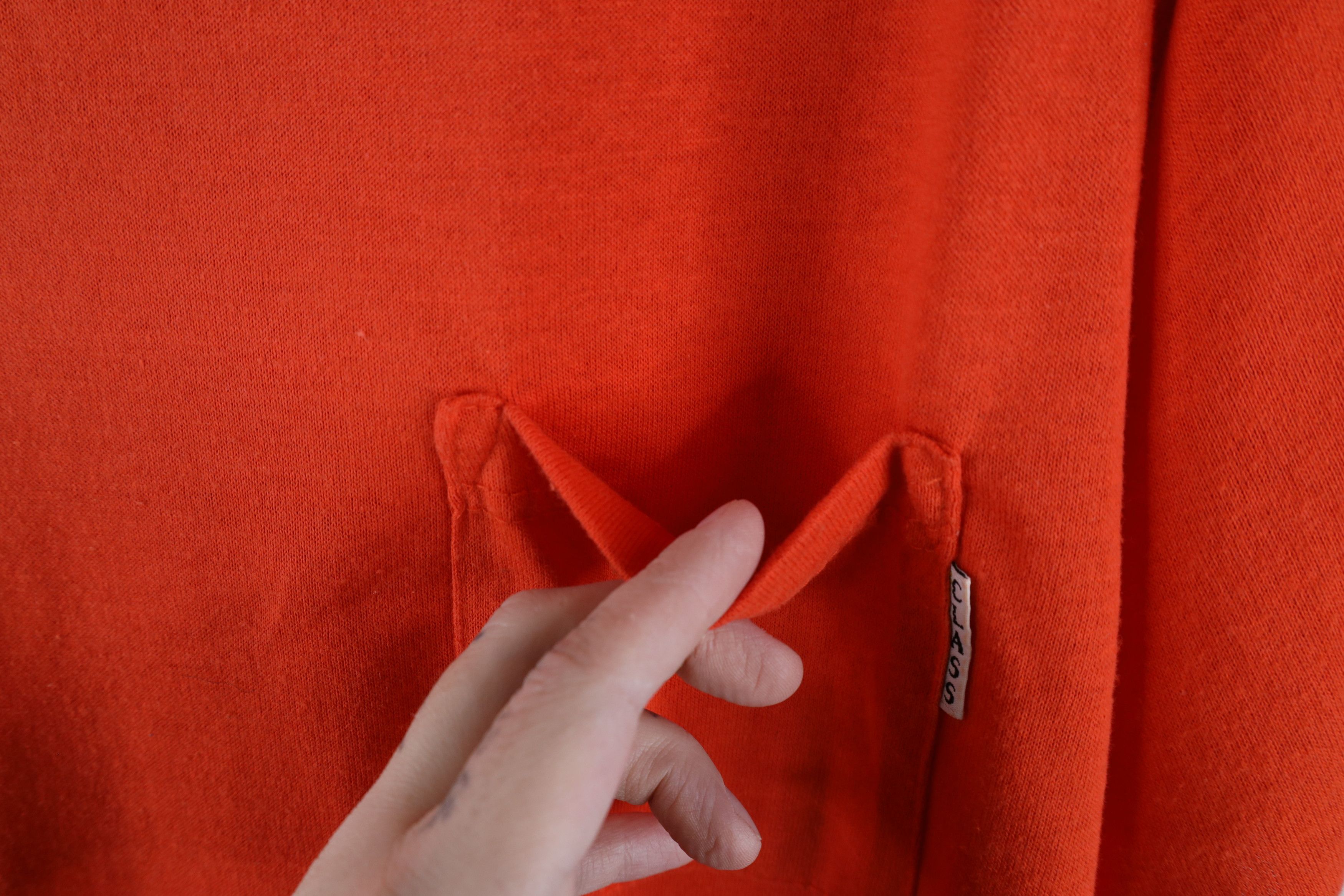 Vintage Vintage 90s Streetwear Blank Pocket T-Shirt Orange USA Size L / US 10 / IT 46 - 5 Thumbnail