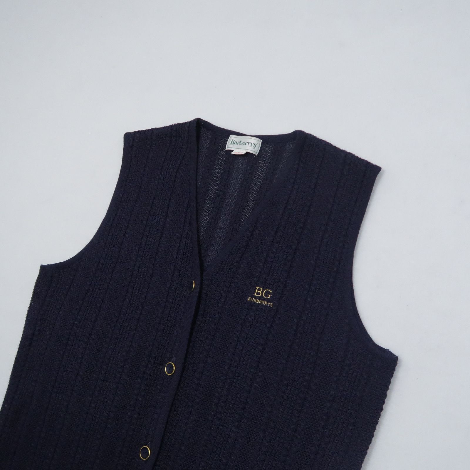 Burberry Vintage 90s Burberrys Golf Mesh Vest Knitwear Size US M / EU 48-50 / 2 - 3 Thumbnail