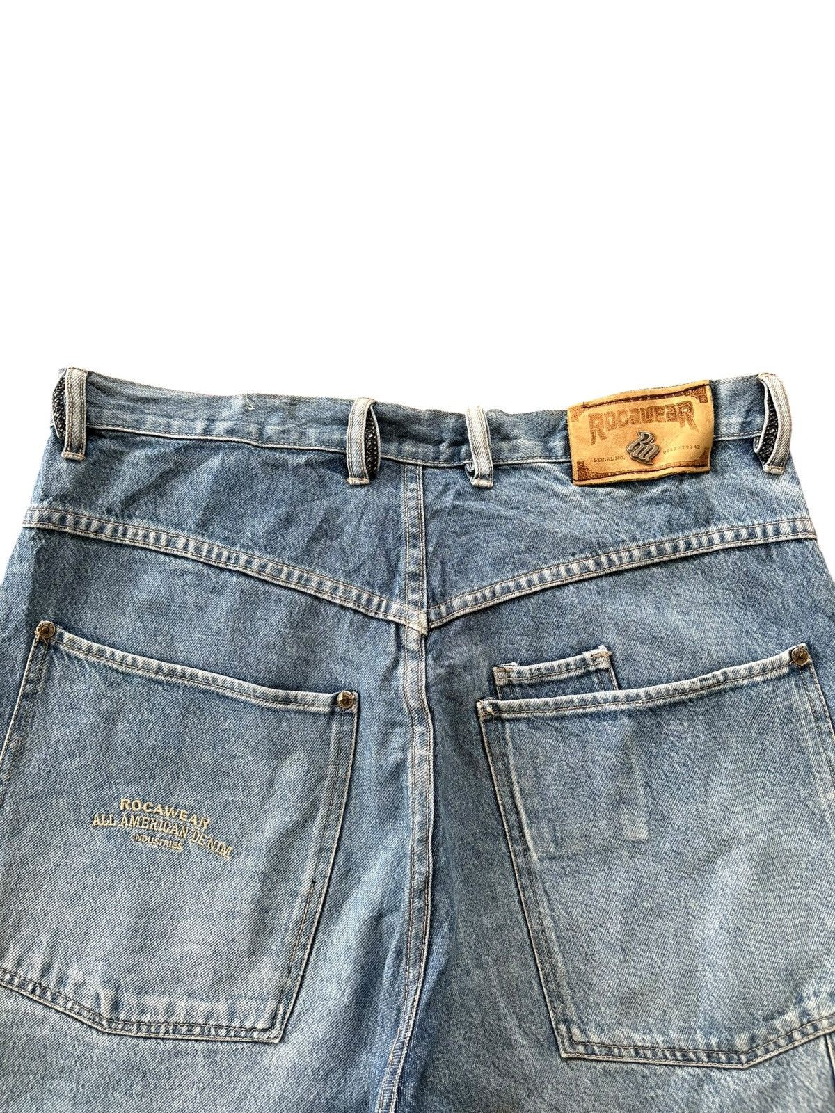 Rocawear Vintage Rocawear Carpenter Distress Baggy Jeans Size US 35 - 3 Thumbnail